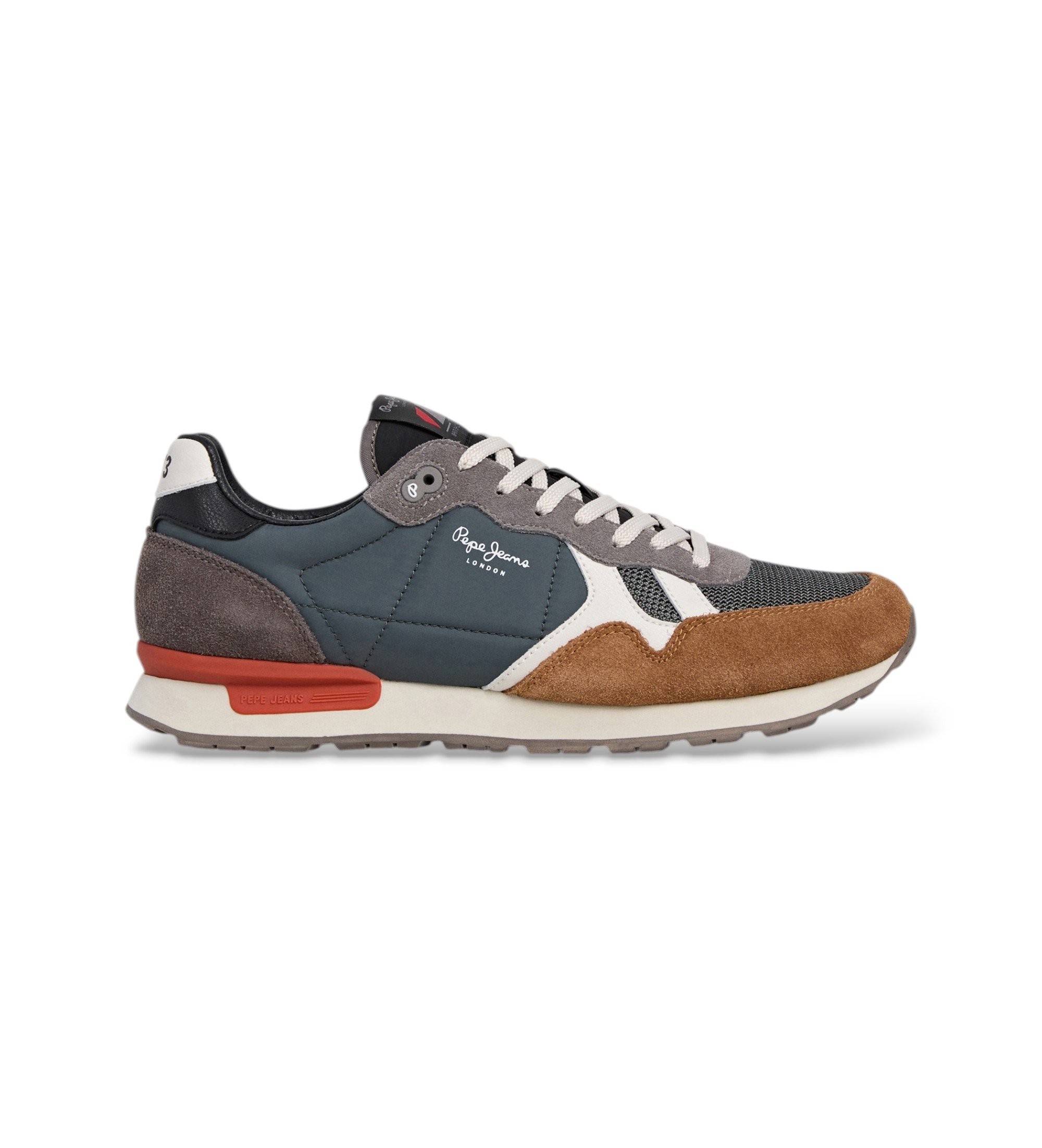 Pepe Jeans für Herren. PMS400021 Brit Essence graue Turnschuhe (41), Wohnung, Schnürsenkel, Lässig
