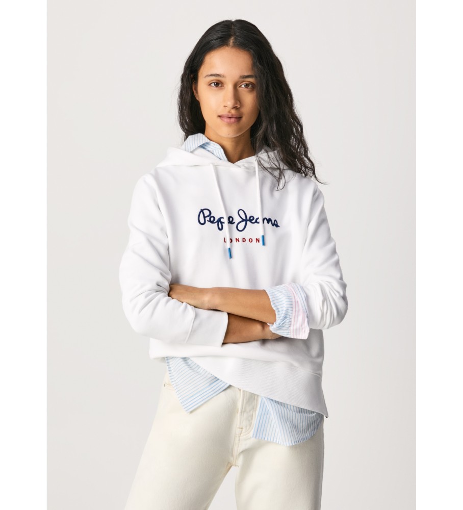 Pepe Jeans für Damen. PL581190 Sweatshirt Calista weiß (M), Lässig, Baumwolle