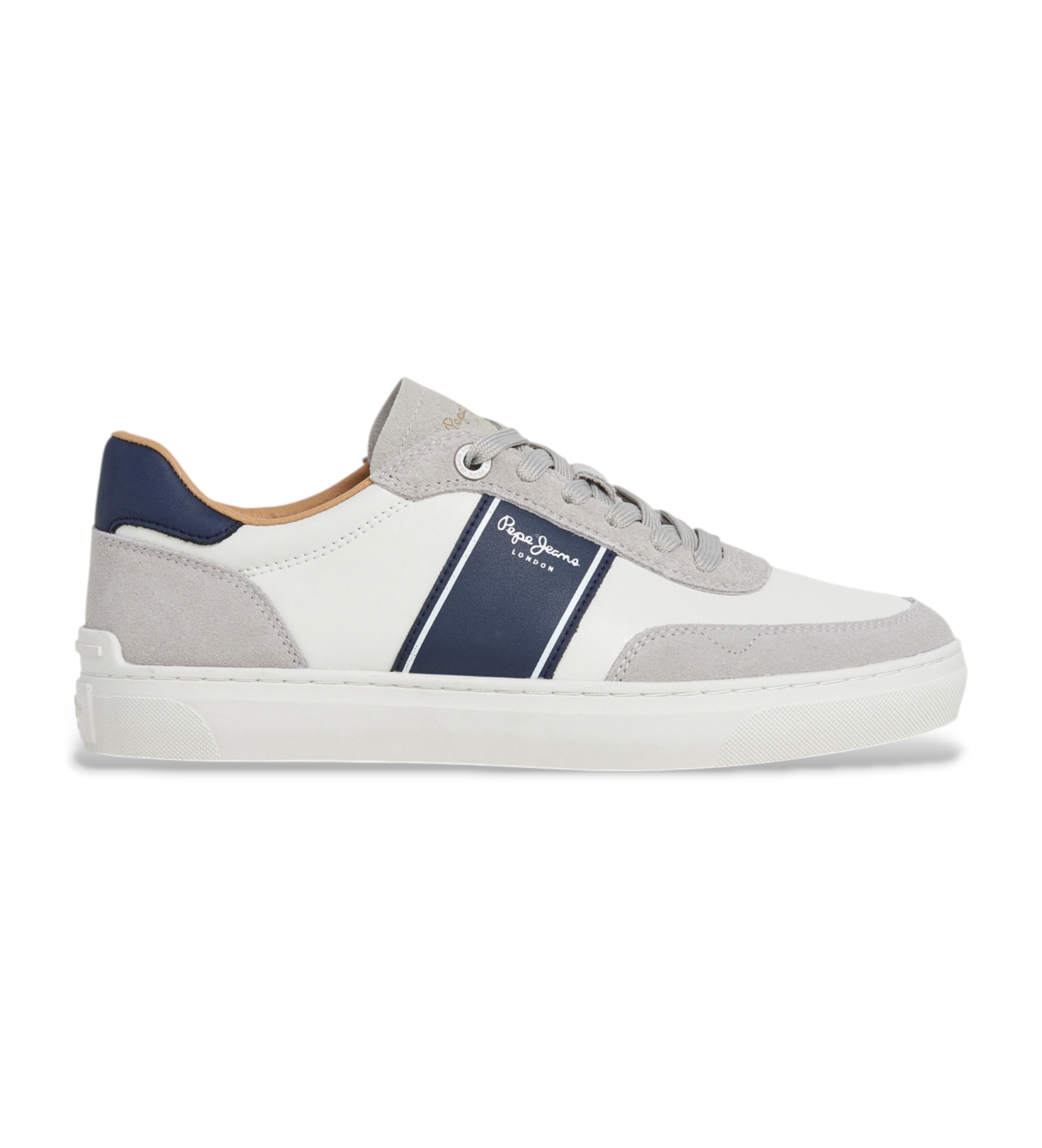 Pepe Jeans für Herren. PMS000007 Leder Turnschuhe Camsem Weiße Serie (41), Wohnung, Schnürsenkel, Lässig