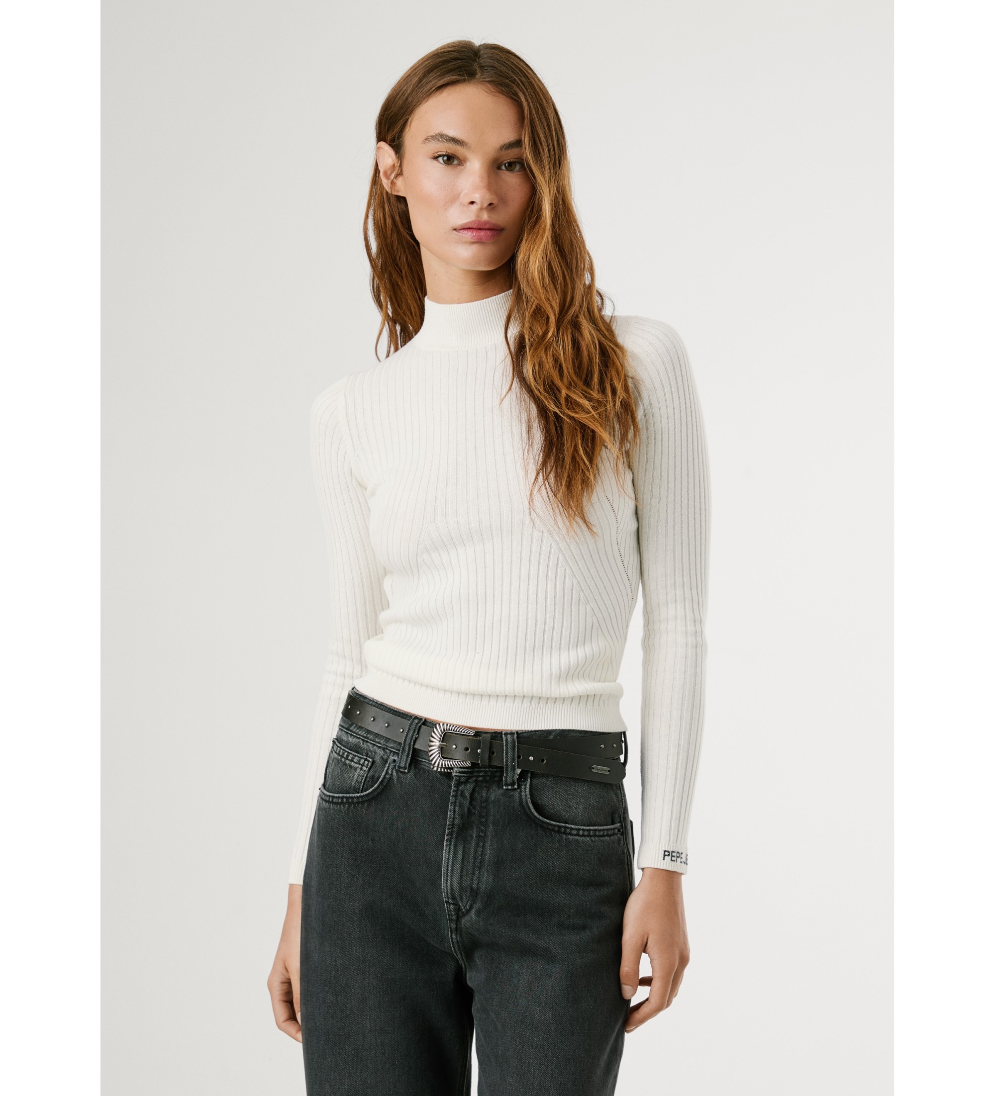 Pepe Jeans für Damen. PL7000026 Perkins Carla Pullover weiß (XS), Lässig, Baumwolle