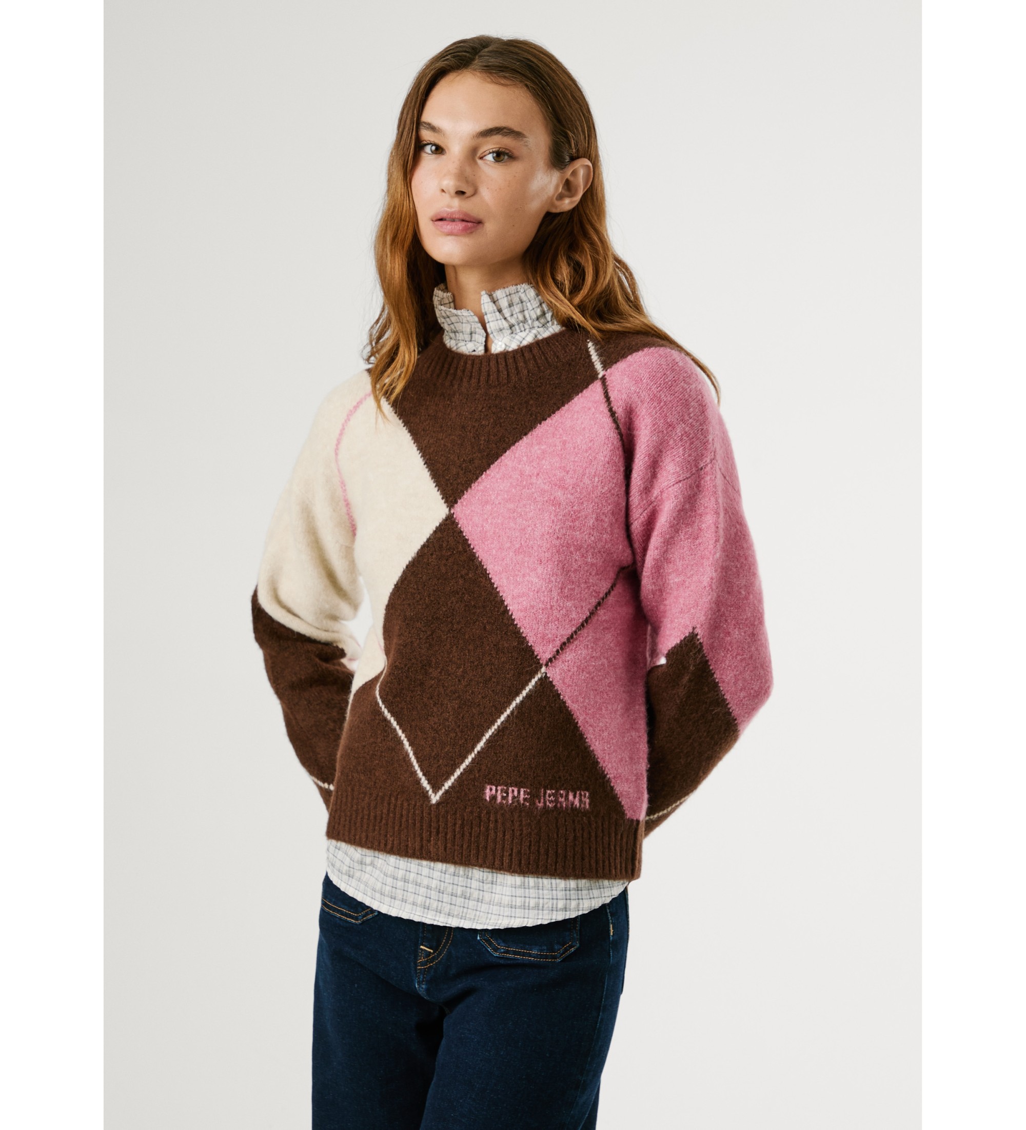 Pepe Jeans für Damen. PL7000037 Cecily Pullover braun (L), Lässig, Acryl