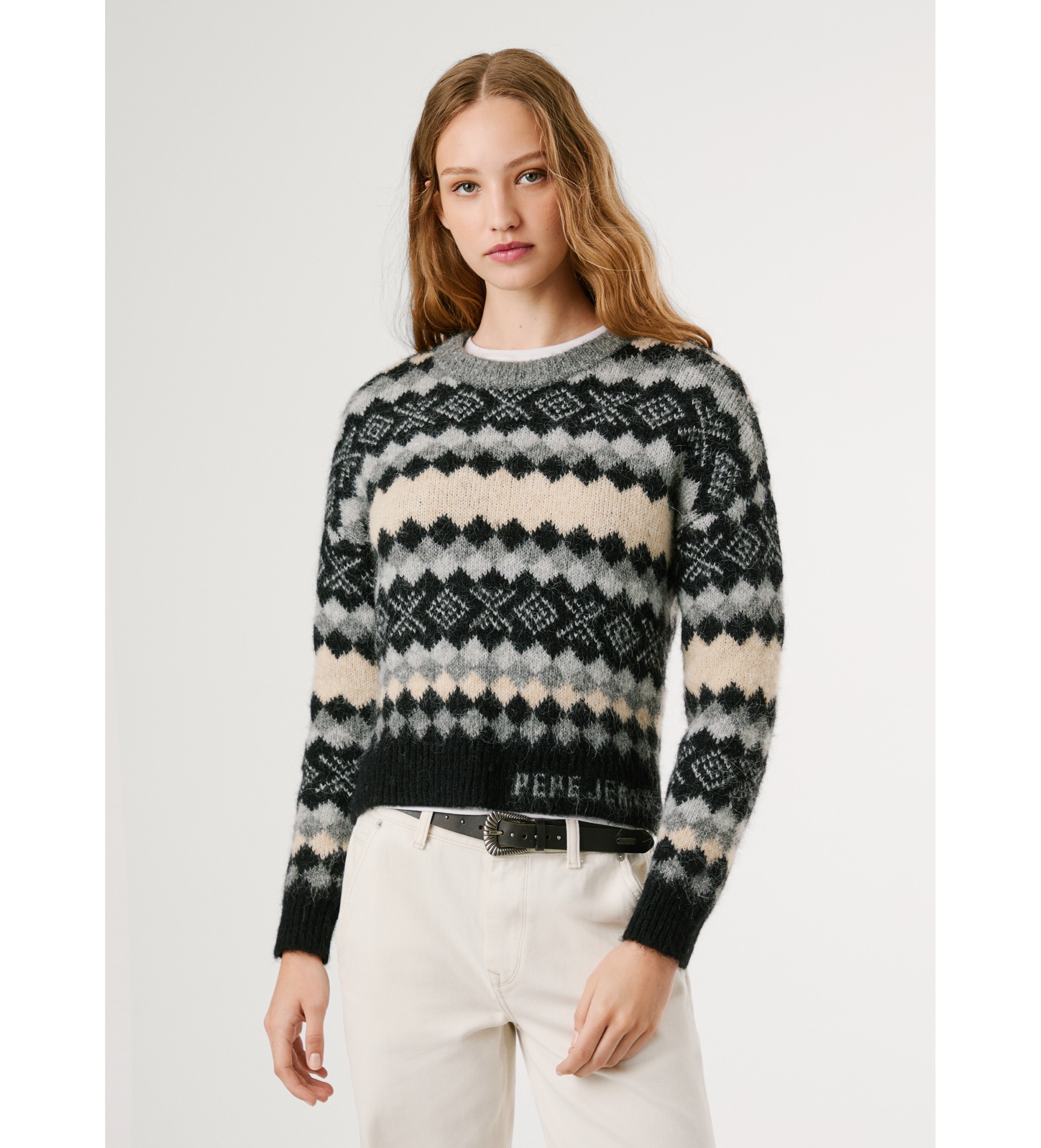 Pepe Jeans für Damen. PL7000039 Celestine Pullover grau (M), Lässig, Polyester