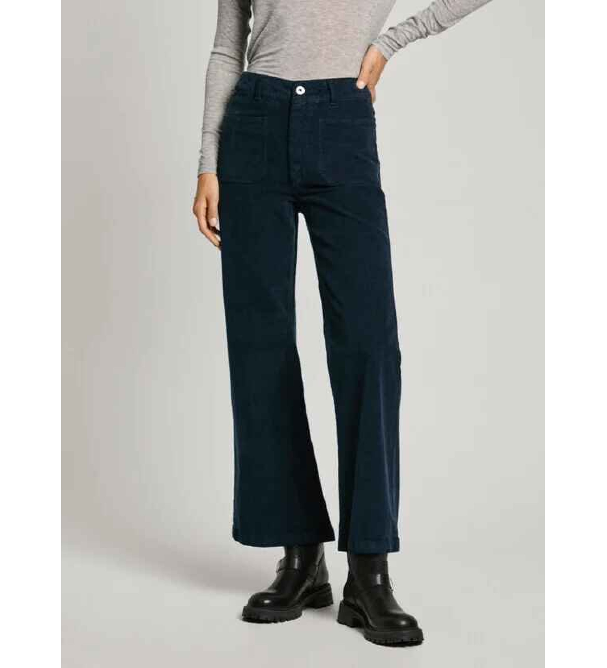 Pepe Jeans für Damen. PL211776 Cordhose mit Schlaghose Celia navy (S), Lässig, Baumwolle, Marine