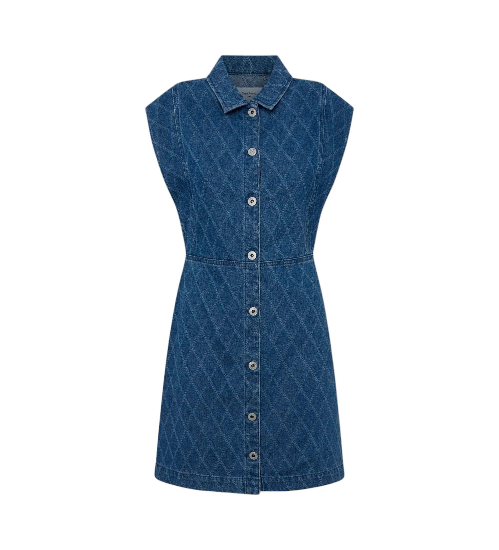 Pepe Jeans für Damen. PL953554 Chey Kleid blau (M), Lässig, Baumwolle, Denim, Ärmellos / Hosenträger, Nachhaltig