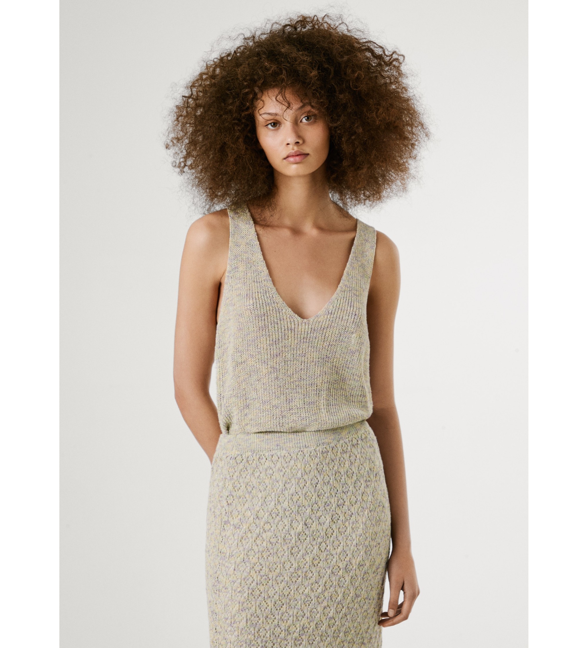 Pepe Jeans für Damen. PL702307 Top Claire gebrochenes Weiß (L), Lässig, Synthetisch, Ärmellos / Hosenträger
