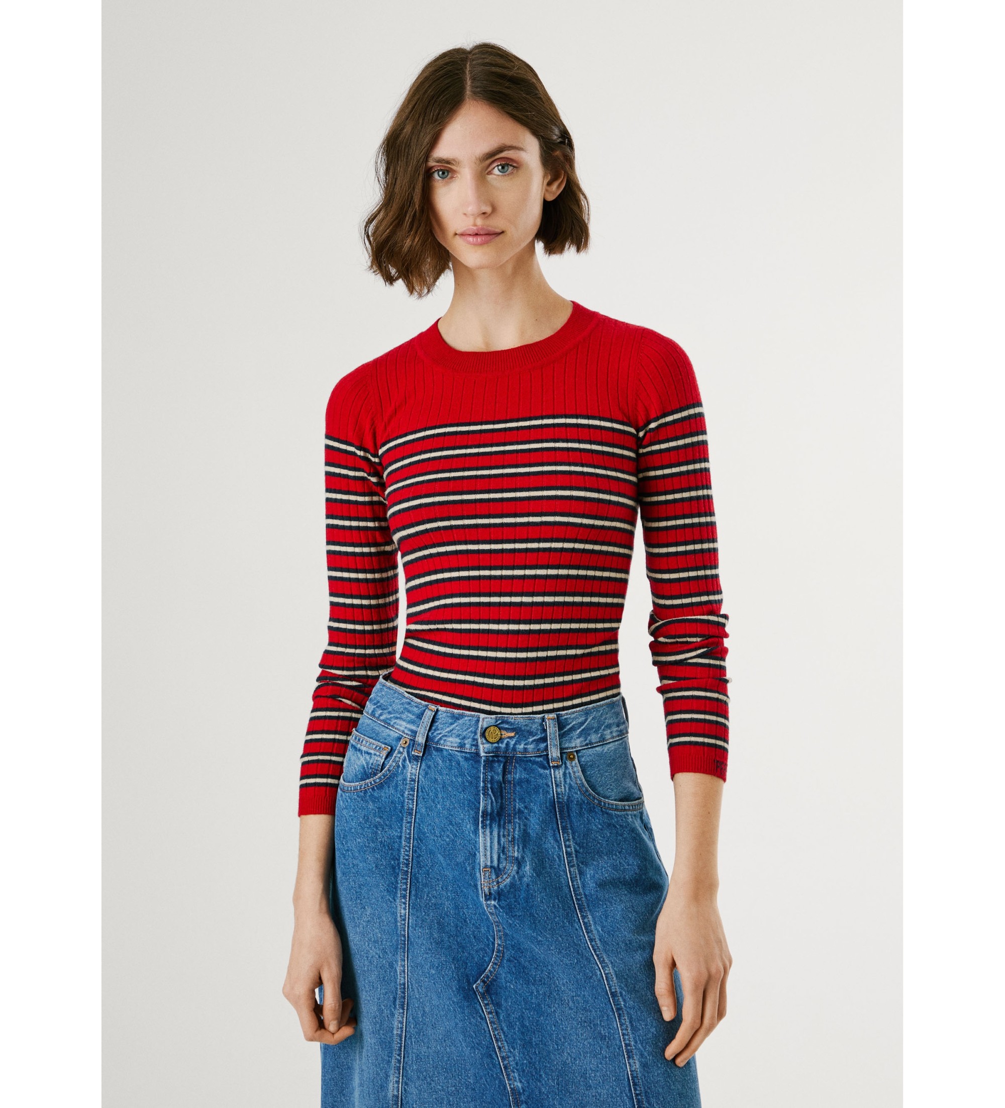 Pepe Jeans für Damen. PL7000008 Jersey Clarissa rot (XS), Lässig, Viskose, Langarm