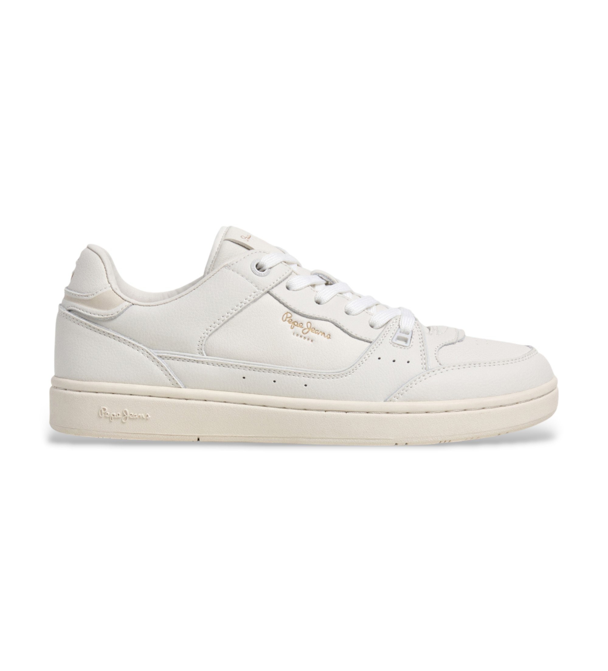 Pepe Jeans für Herren. PMS000040 Clay Club Leder Turnschuhe weiß (41), Wohnung, Schnürsenkel, Lässig