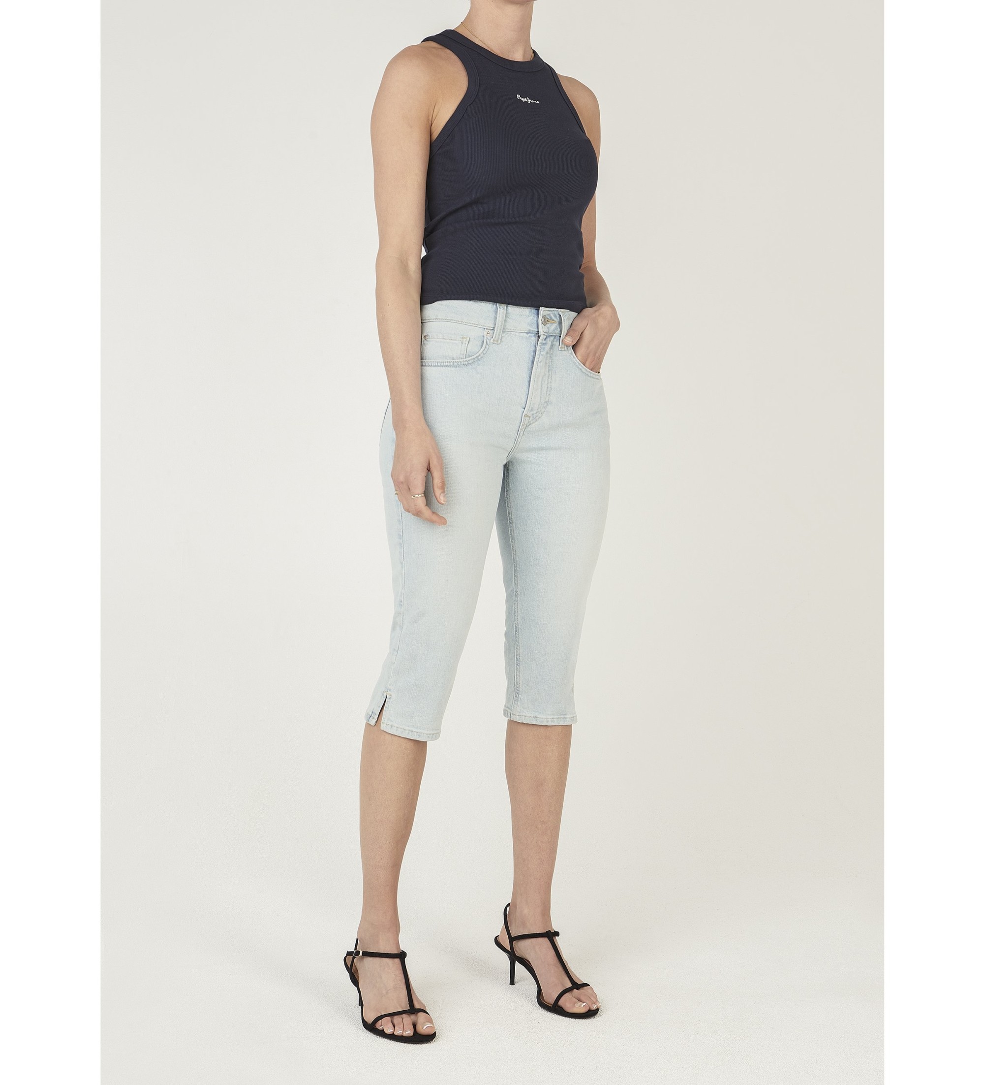Pepe Jeans für Damen. PL80000312FA Bermuda-Shorts Mary blau (27), Lässig, Baumwolle, Denim