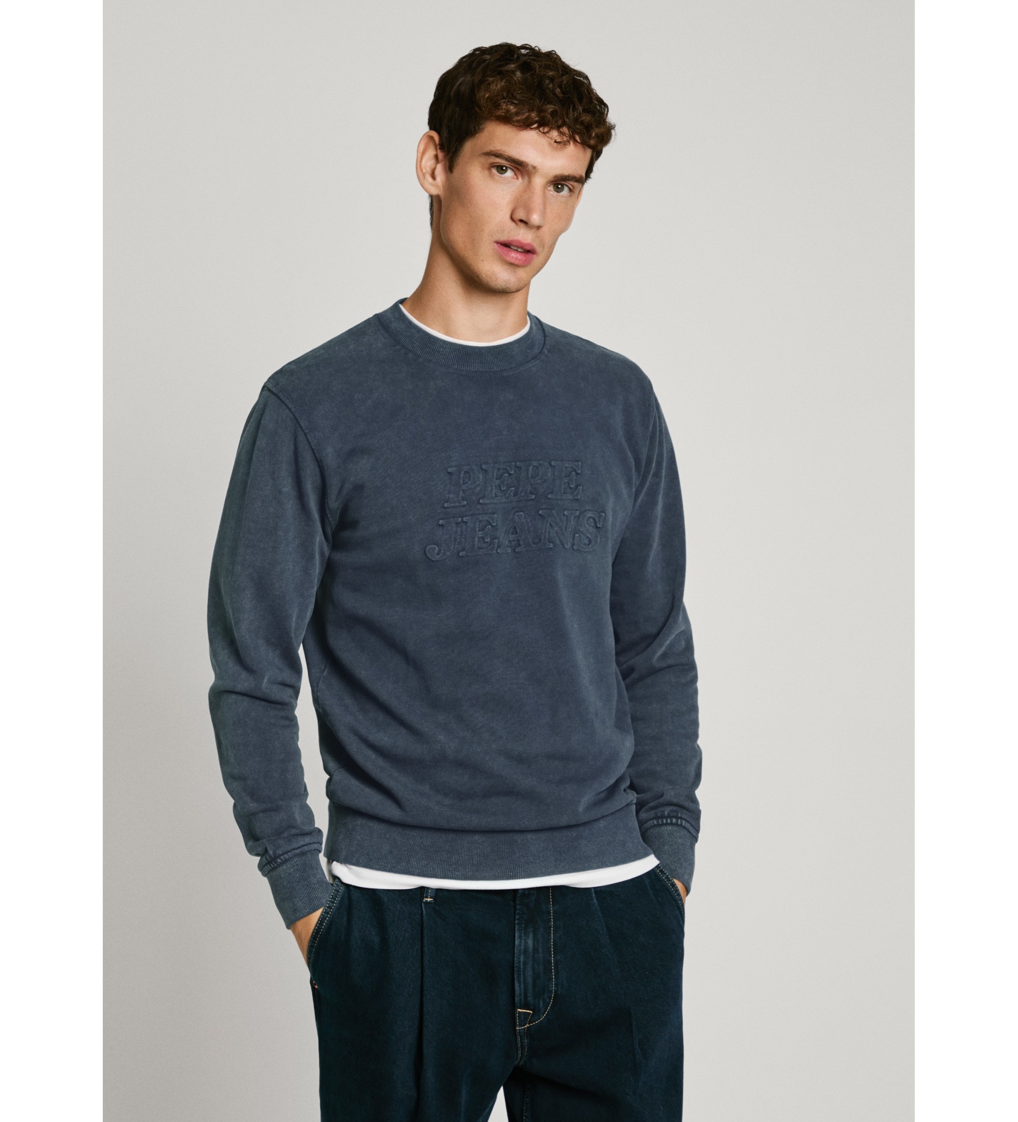 Pepe Jeans für Herren. PM582760 Darius Crew Sweatshirt blau (M), Lässig, Nachhaltig