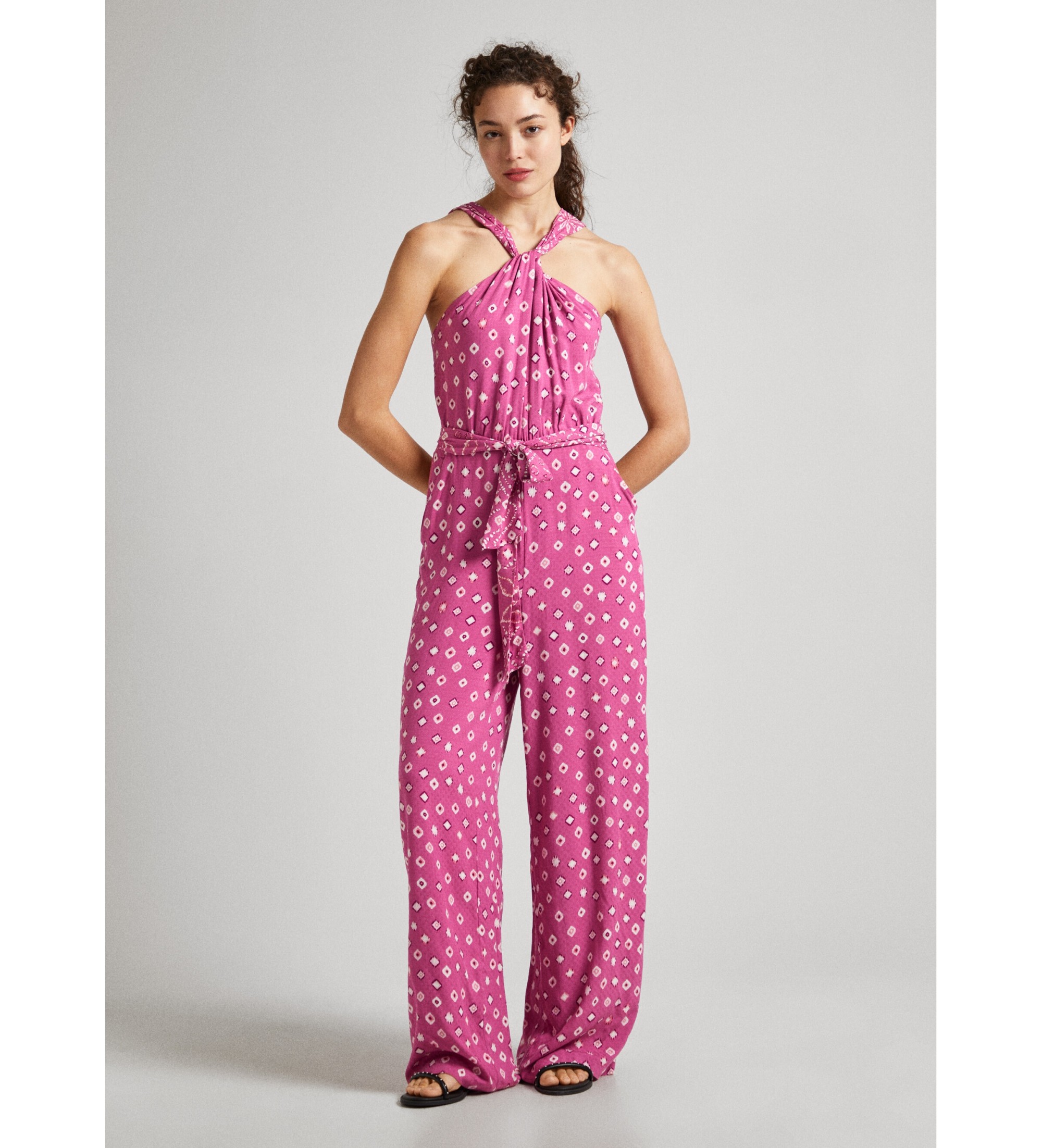 Pepe Jeans für Damen. PL230484 Rosa Püppchen Affe (L), Lässig, Viskose, Ärmellos / Hosenträger