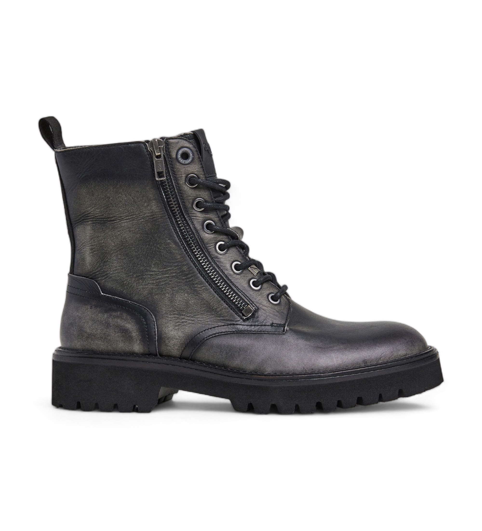 Pepe Jeans für Herren. PMS50253 Durham Lederstiefel schwarz (44), Wohnung, Reißverschluss, Lässig