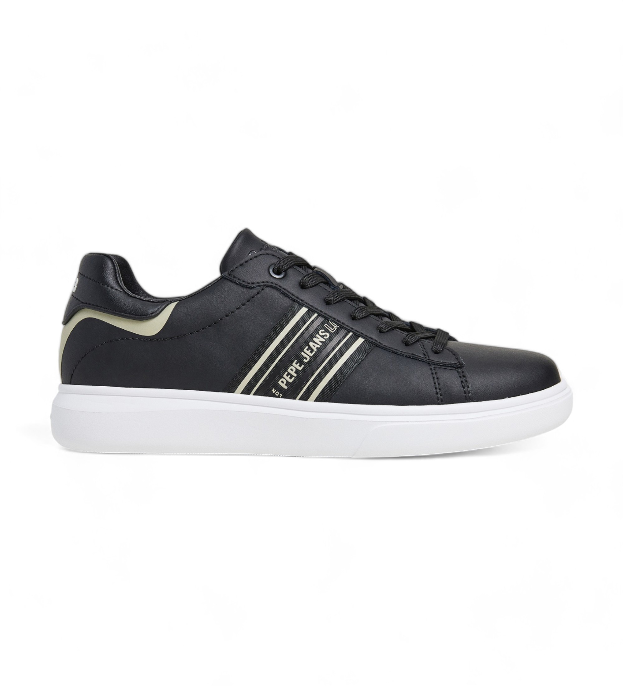 Pepe Jeans für Herren. PMS00023 Eaton Street Lederschuhe schwarz (42), Wohnung, Schnürsenkel, Lässig