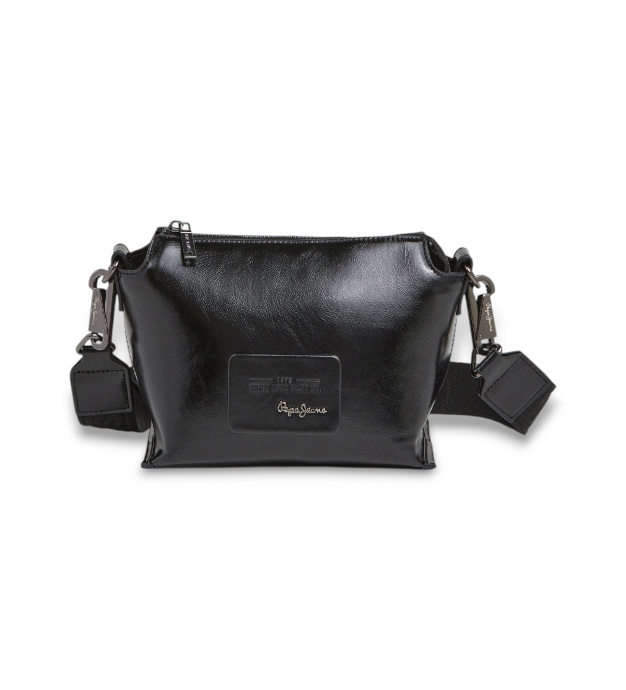 Pepe Jeans für Damen. PL0300010 Edith Glänzende schwarze Umhängetasche (OSFA), Lässig, Polyurethan
