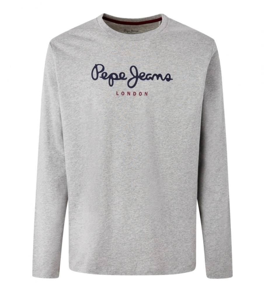 Pepe Jeans für Herren. PM508209 Eggo Langes T-shirt N grau (M), Schwarz, Lässig, Baumwolle, Langarm