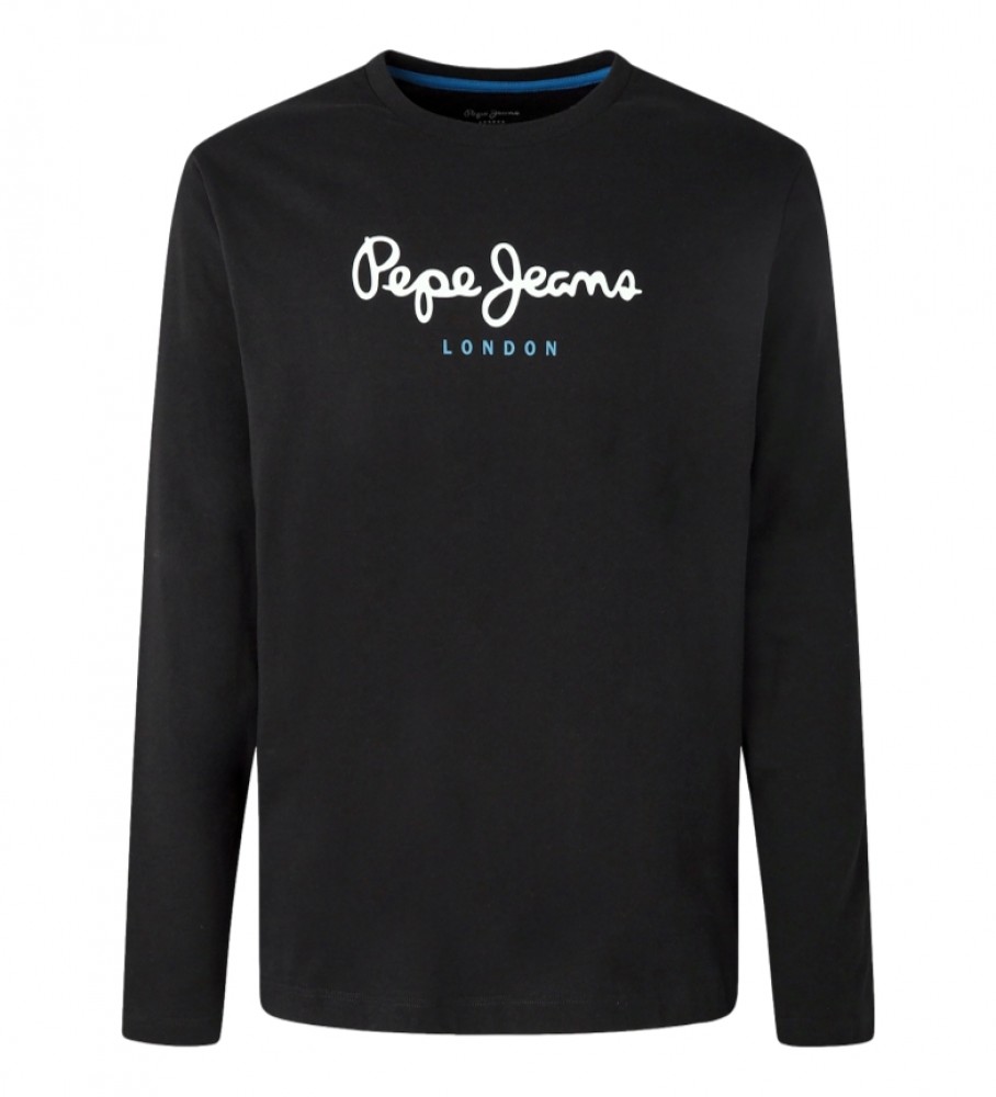 Pepe Jeans für Herren. PM508209 Eggo Long T-shirt N schwarz (L), Lässig, Baumwolle, Langarm