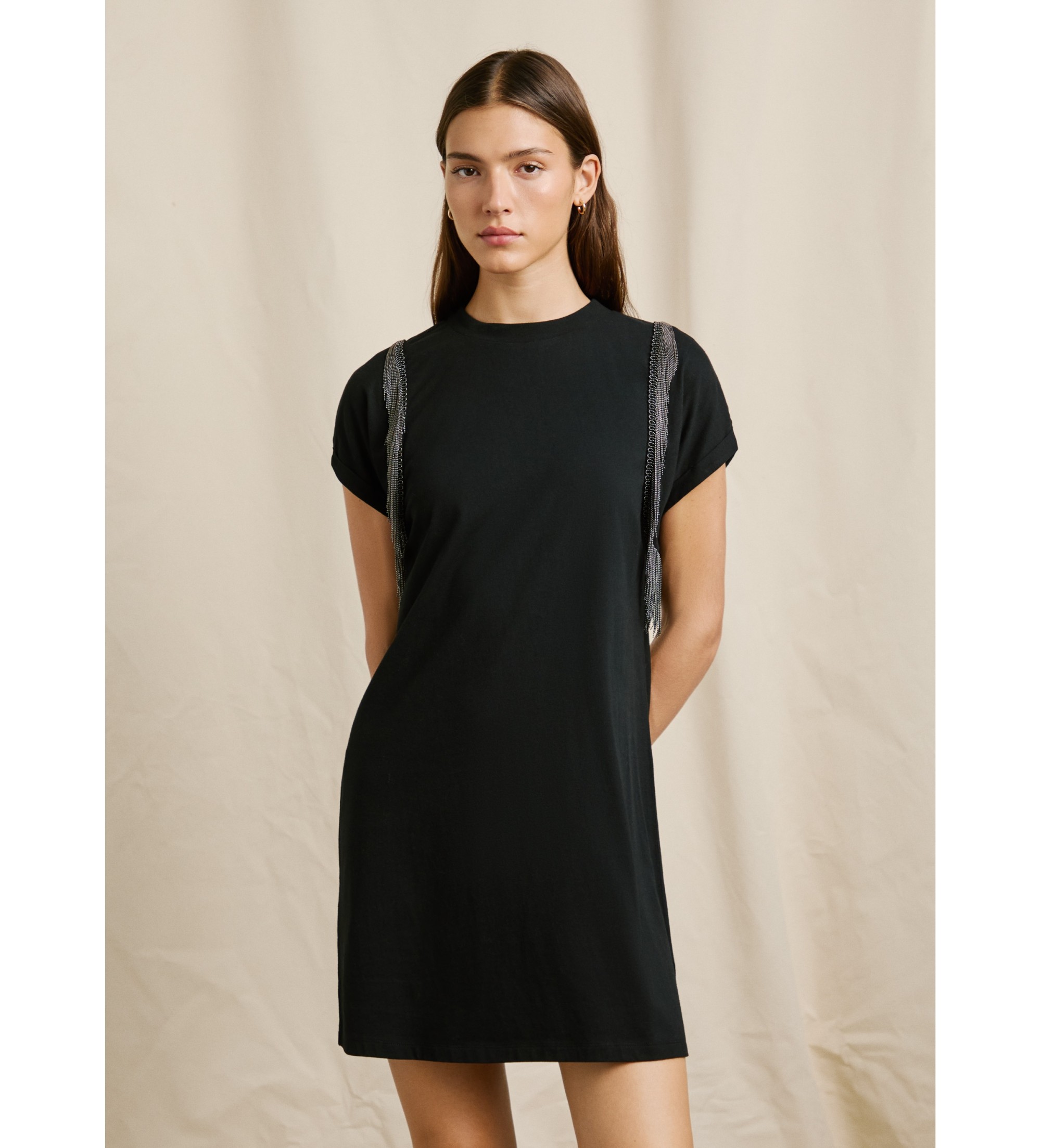 Pepe Jeans für Damen. PL9537740 Elsie Kleid schwarz (XL), Lässig, Baumwolle, Kurzarm