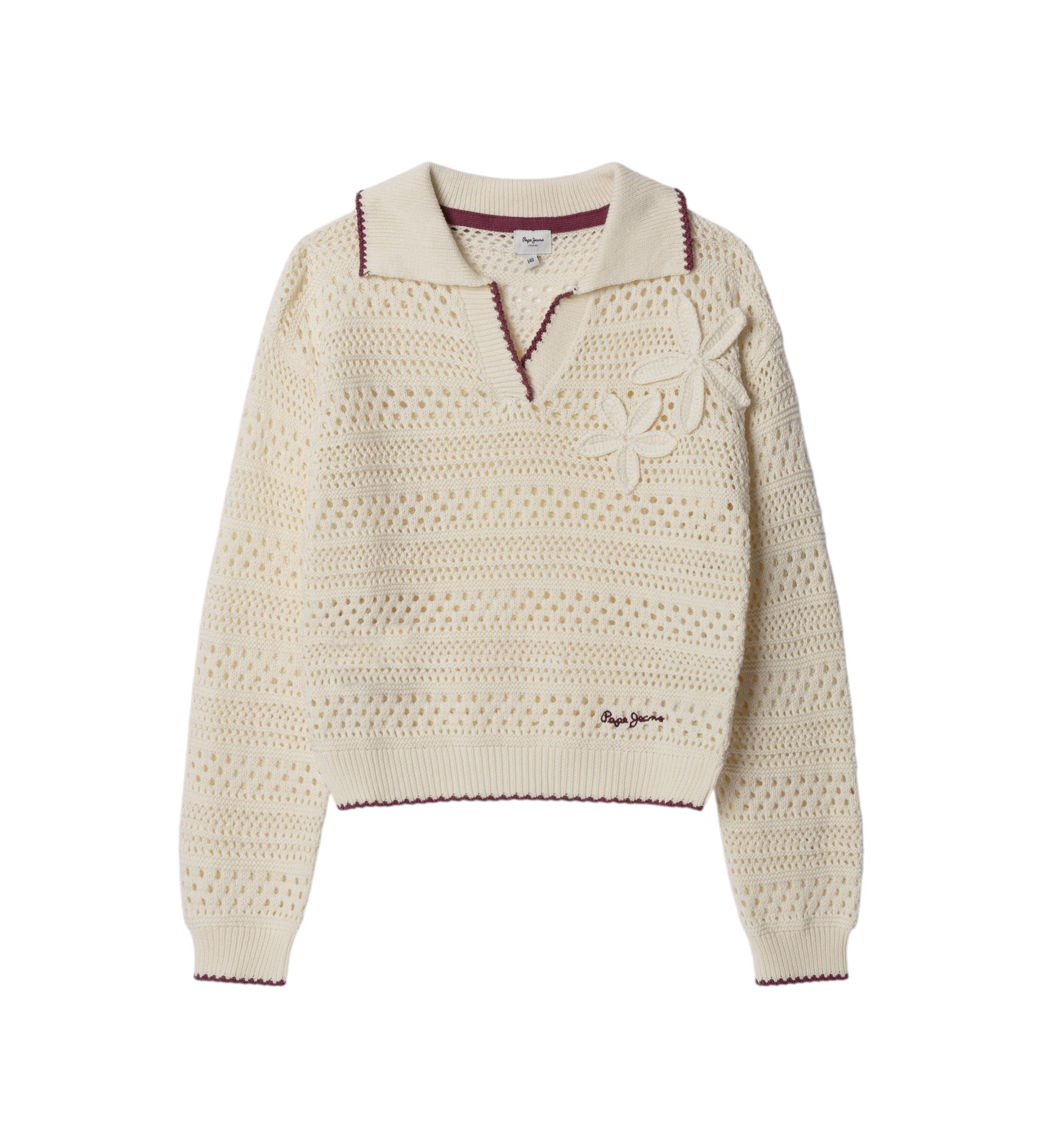 Pepe Jeans für Mädchen. PG7000026 Faith Pullover beige (10Años= 140cm), Lässig, Baumwolle, Langarm, Kinderbekleidung
