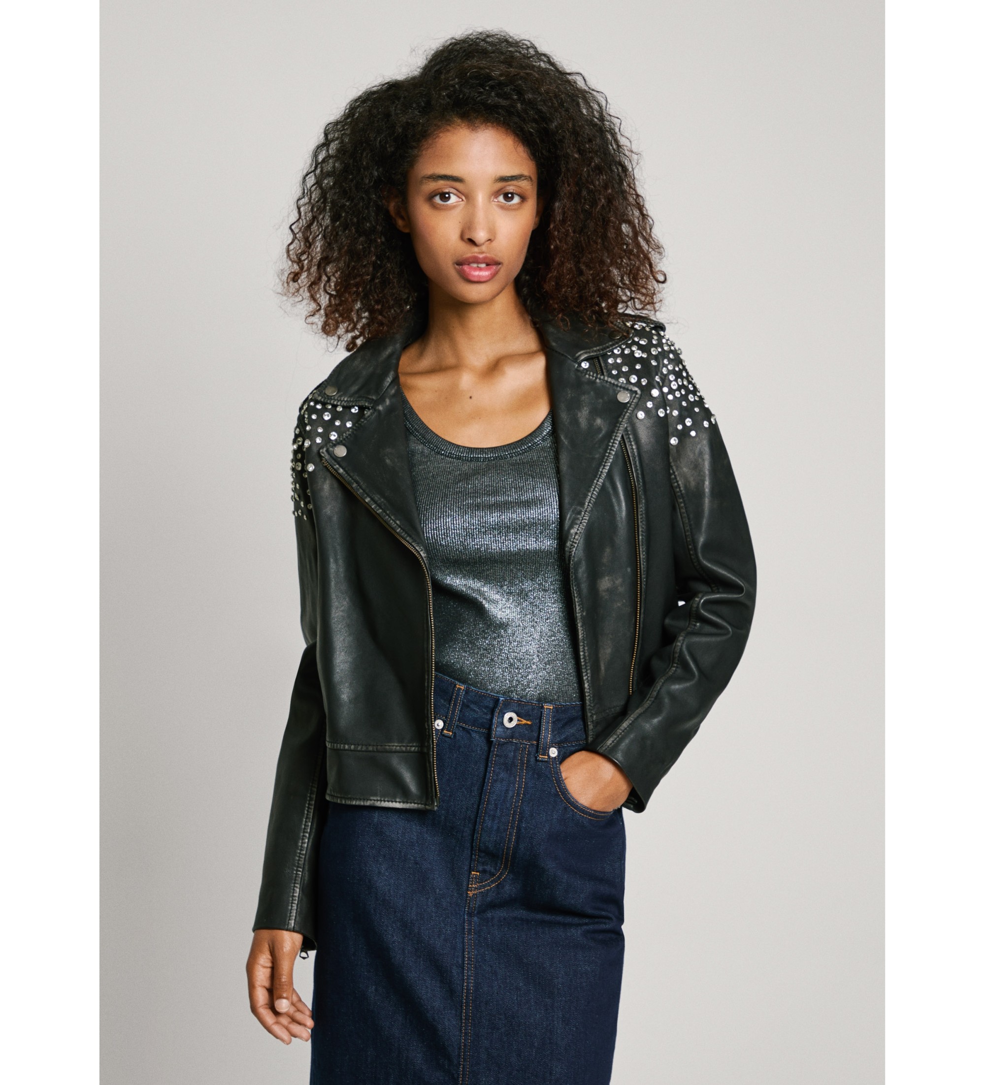 Pepe Jeans für Damen. PL402523 Fantasy Jacke schwarz (S), Lässig, Leder