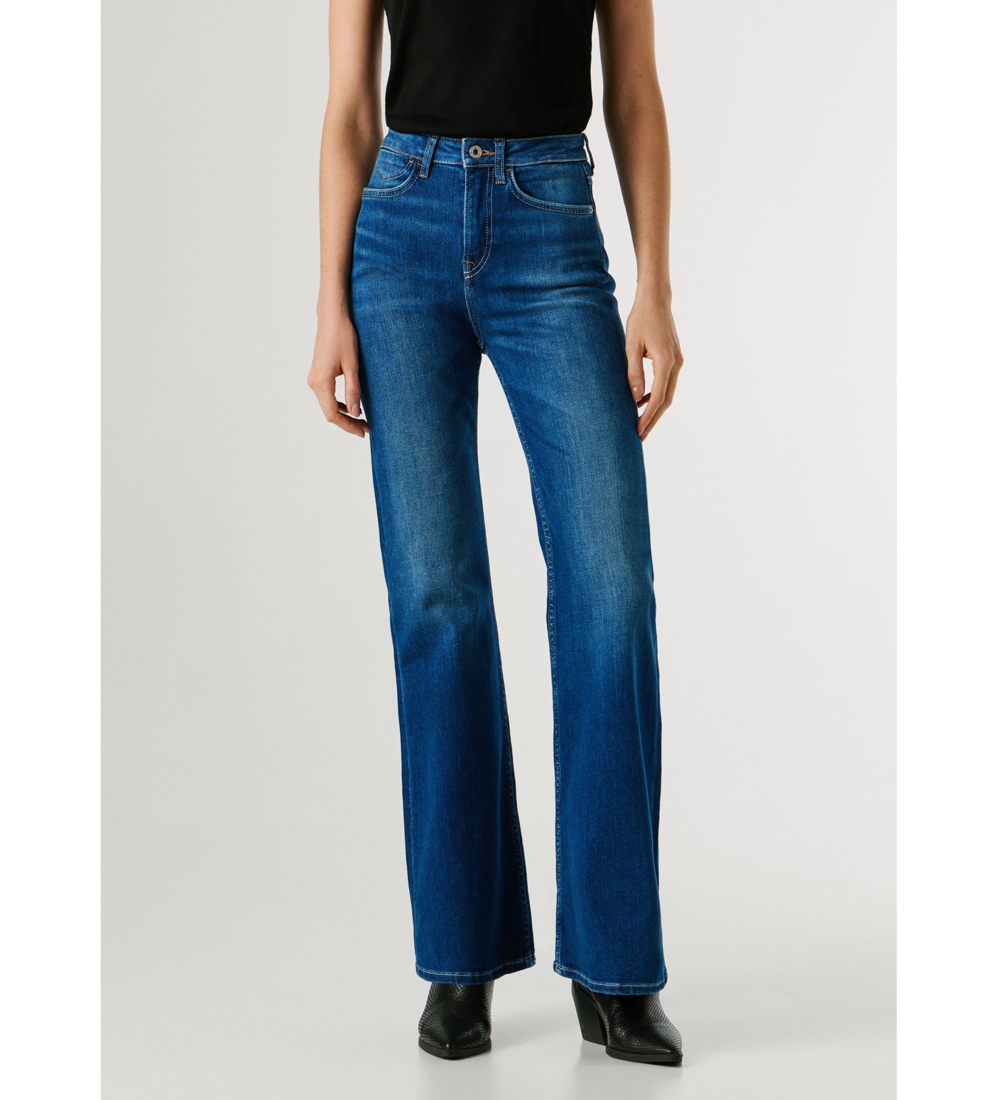 Pepe Jeans für Damen. PL20508054UA Jeans Flare Willa blau (32/34), Lässig, Baumwolle, Denim