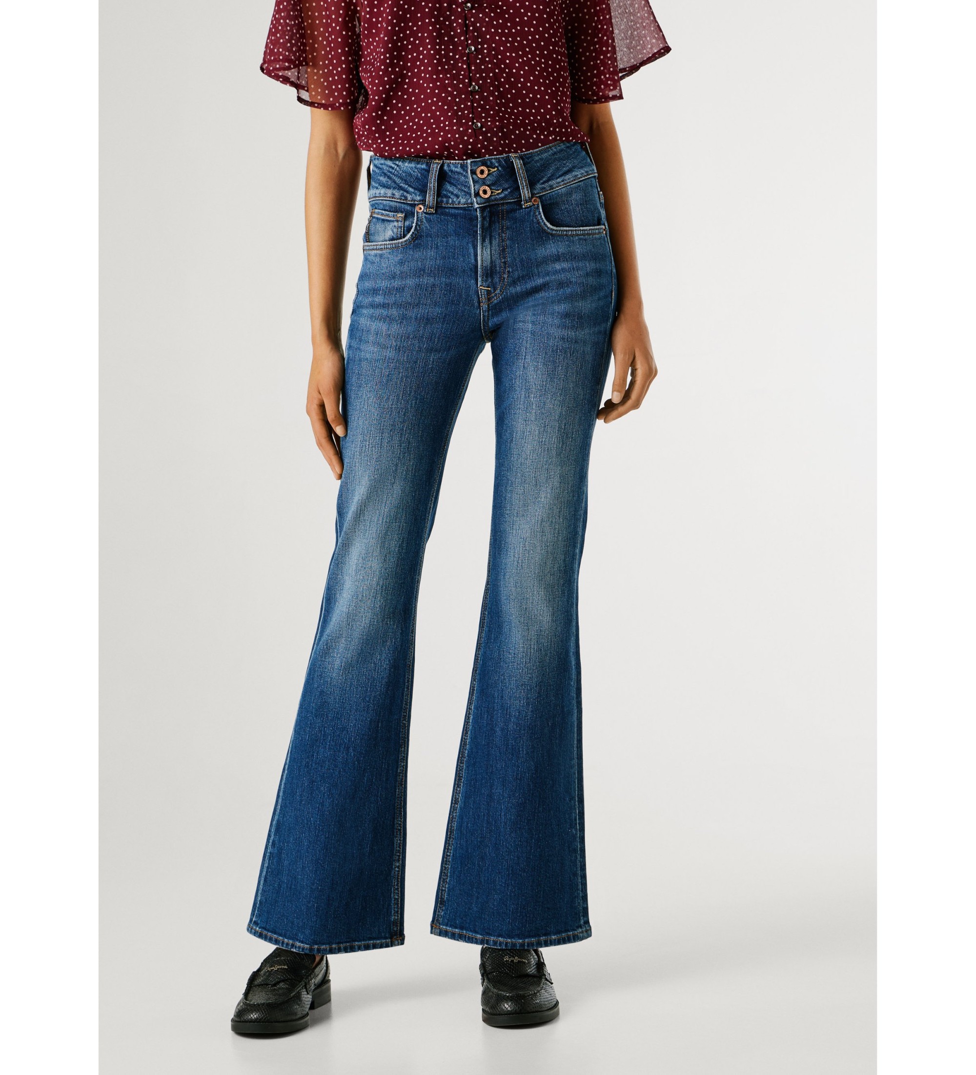 Pepe Jeans für Damen. PL20487755AC Jeans Flare Venus blau (30/34), Lässig, Baumwolle, Denim