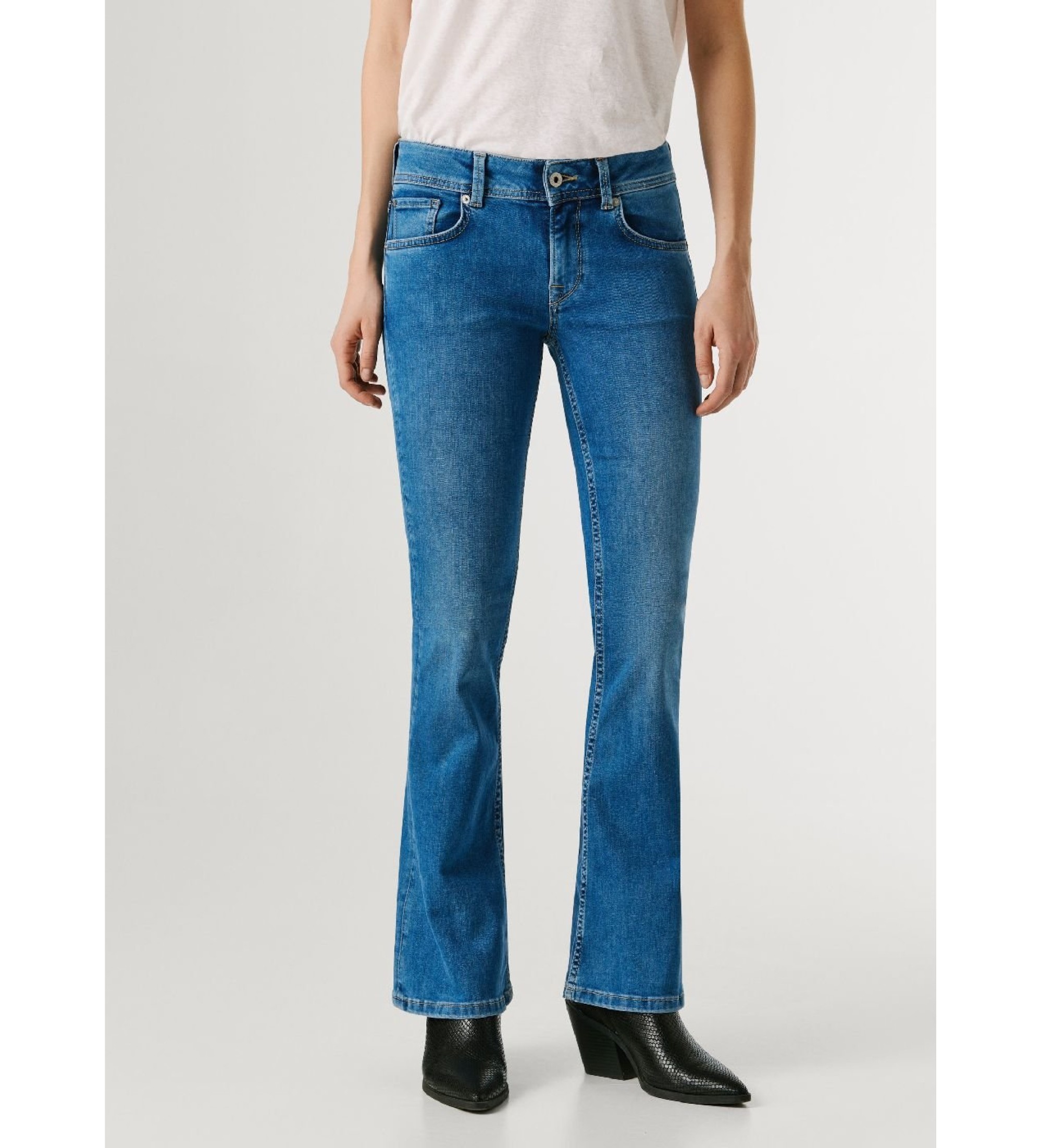 Pepe Jeans für Damen. PL20473664FE Jeans Flare Pimlico blau (25/30), Lässig, Baumwolle, Denim