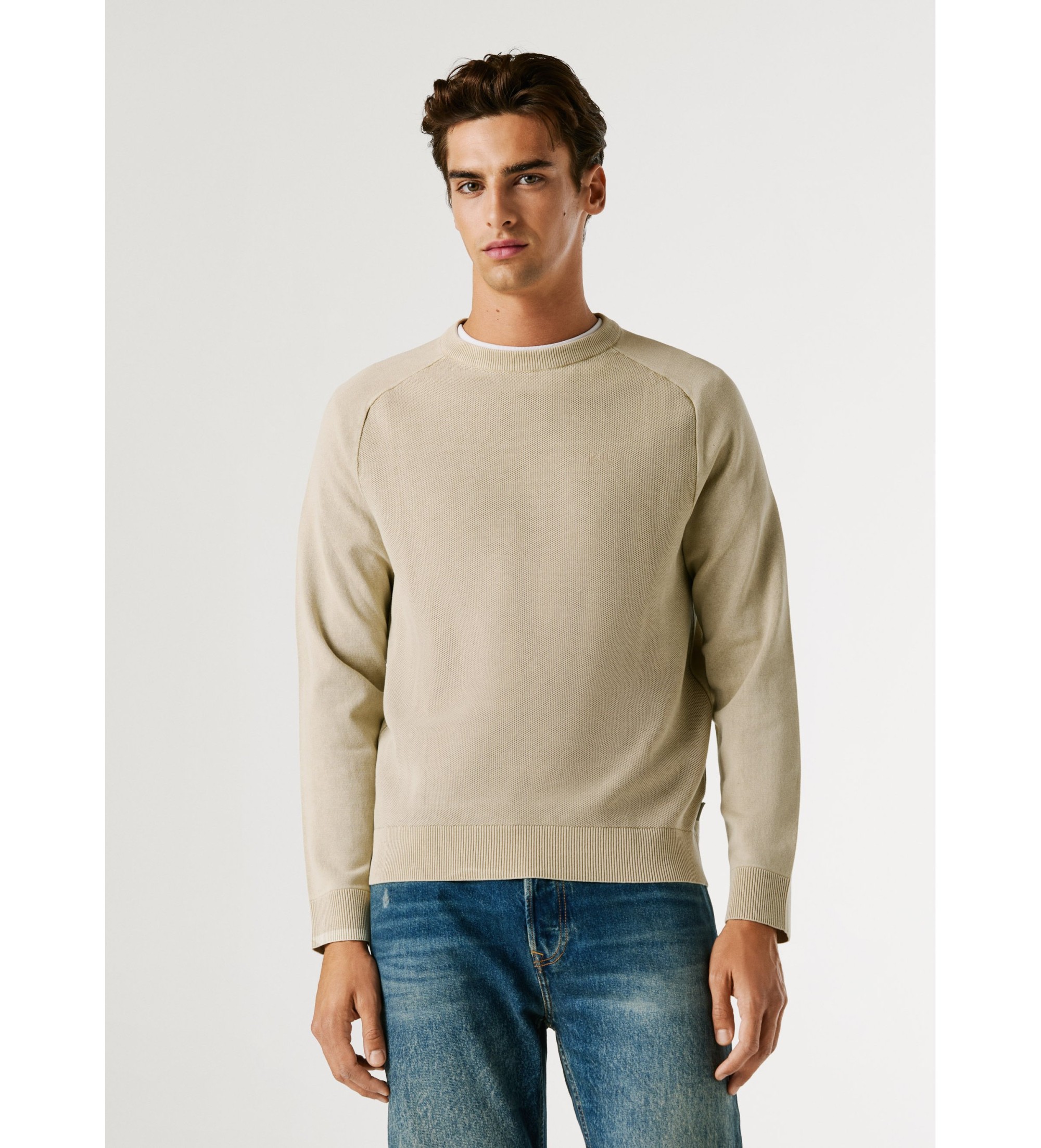 Pepe Jeansvoor mannen. PM7000059 Fleet beige trui (S), Casual, Katoen