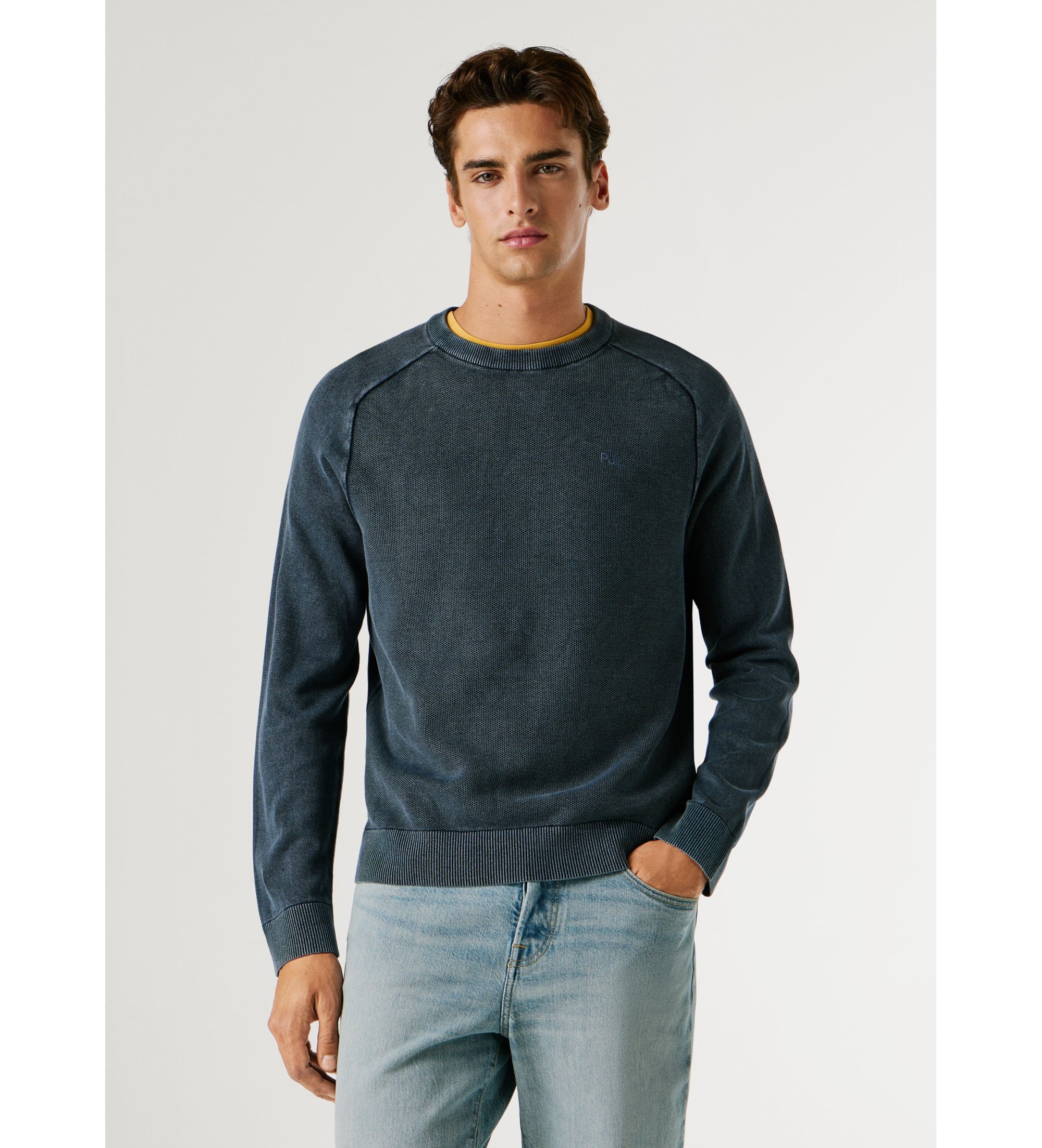 Pepe Jeansvoor mannen. PM7000059 Marine trui (L), Casual, Katoen, Marineblauw