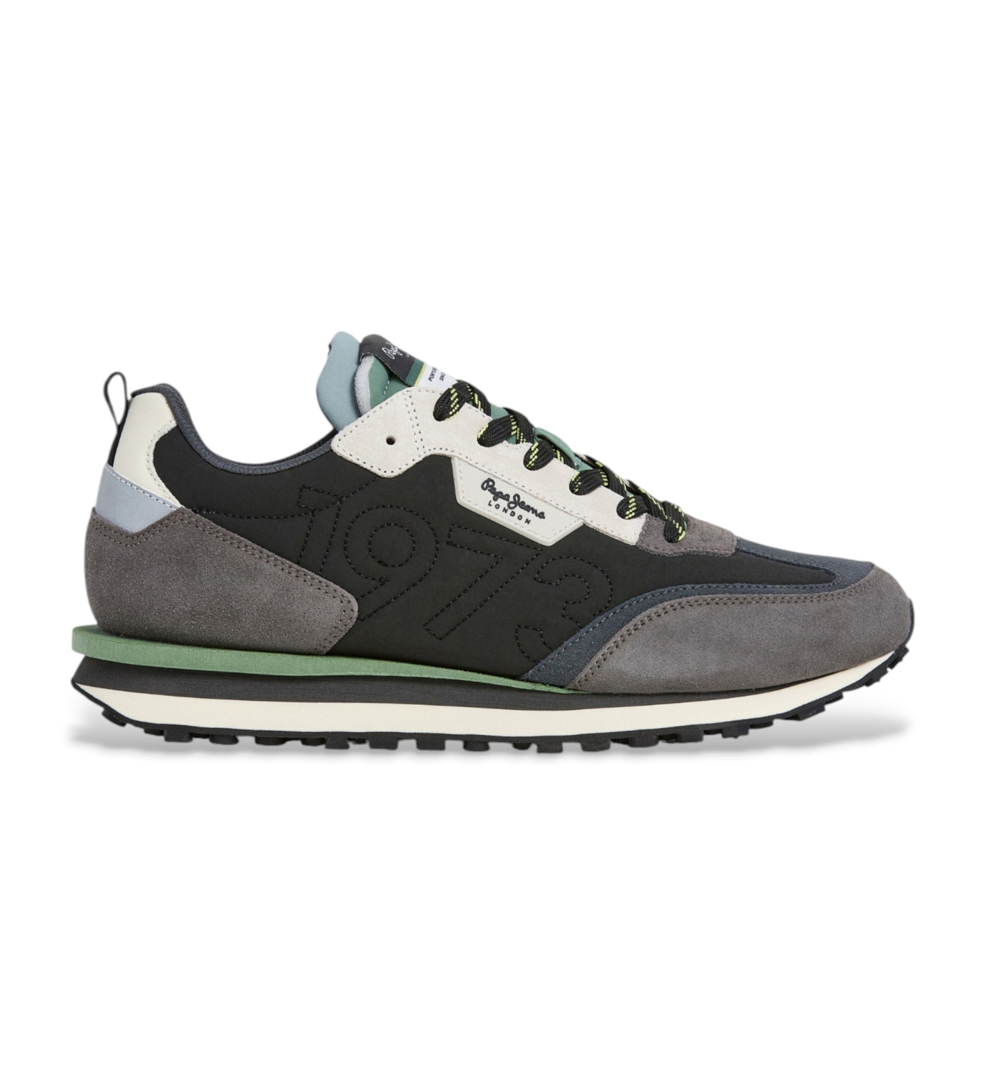 Pepe Jeans für Herren. PMS600003 Turnschuhe Foster Connected grau (41), Leder, Wohnung, Schnürsenkel, Lässig