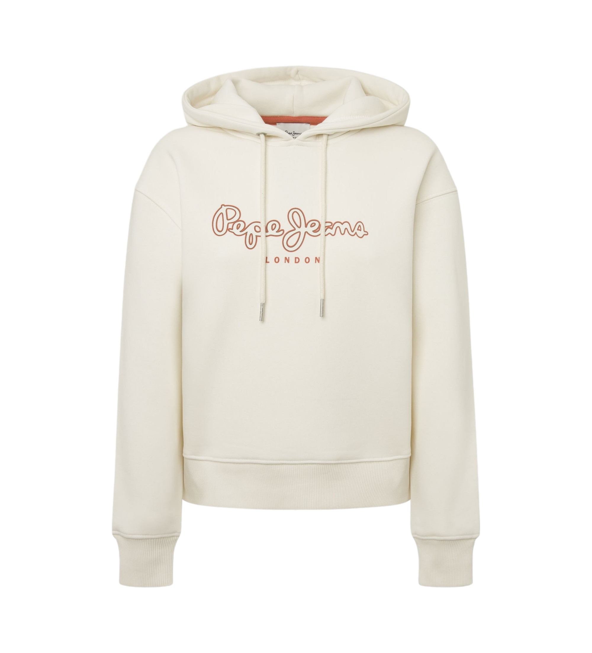 Pepe Jeans für Damen. PL581459 Frida Kapuzenpulli weiß (M), Lässig, Baumwolle, Nachhaltig