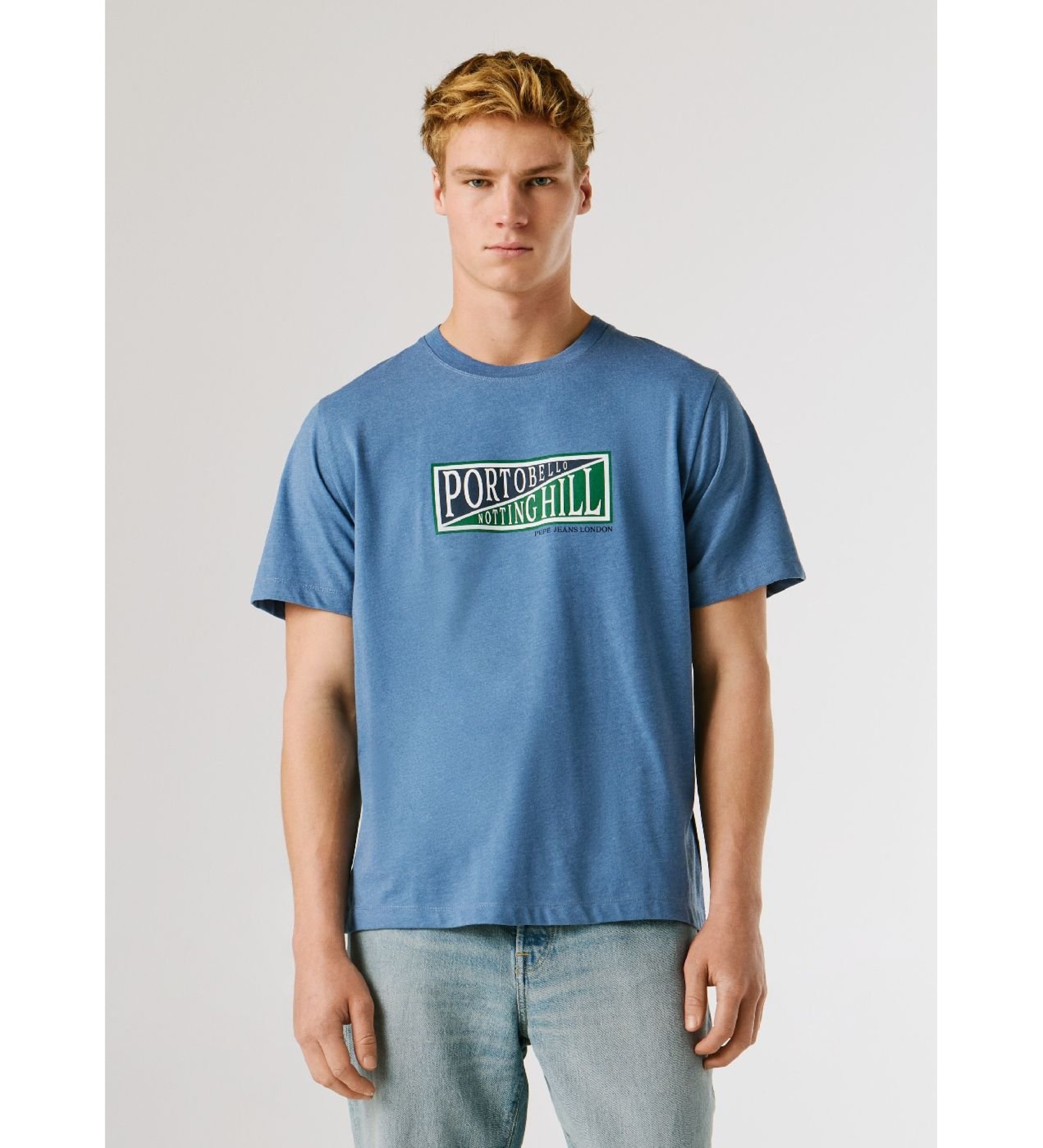 Pepe Jeans für Herren. PM5010318 George-T-Shirt blau (S), Lässig, Baumwolle, Kurzarm