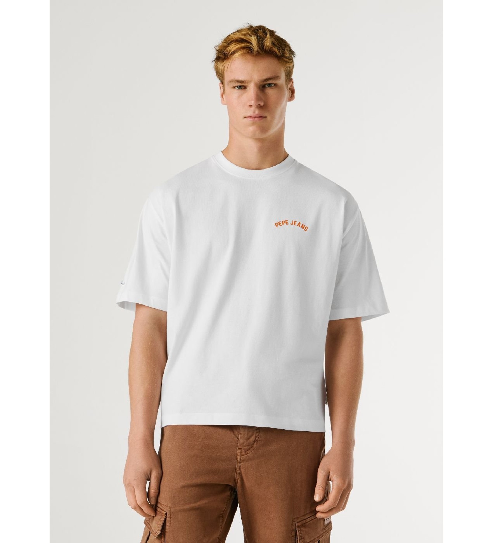 Pepe Jeans für Herren. PM5010307 Gideon T-shirt Mehrfarbig weiß (L), Lässig, Baumwolle, Kurzarm