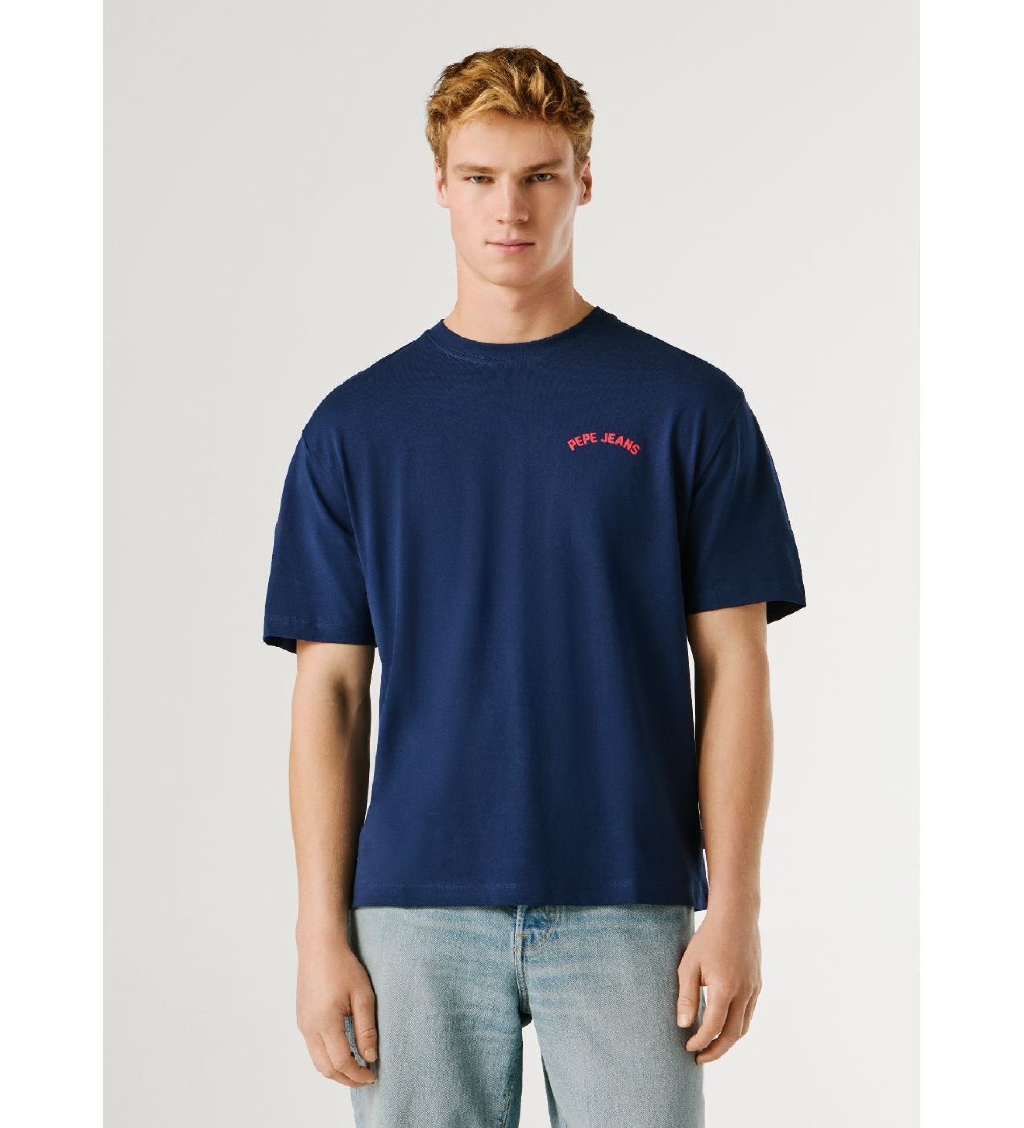 Pepe Jeans für Herren. PM5010319 Gideon-T-Shirt, marineblau (M), Lässig, Baumwolle, Kurzarm