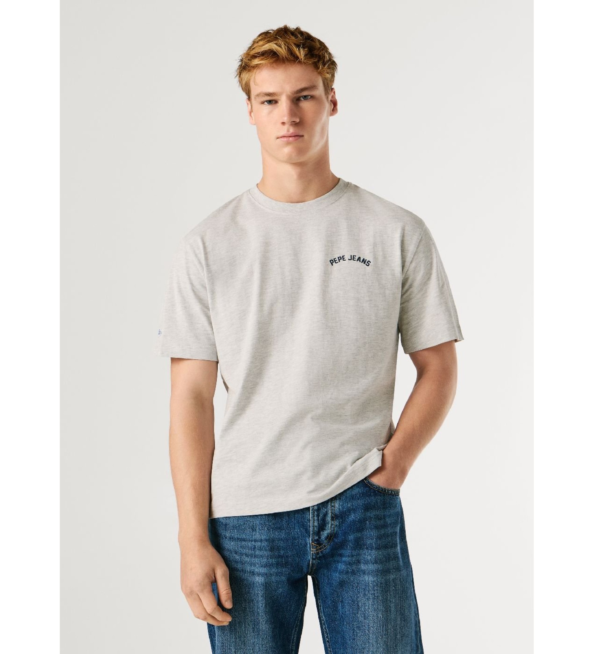 Pepe Jeans für Herren. PM5010319 Gideon T-shirt hellgrau (M), Lässig, Baumwolle, Kurzarm