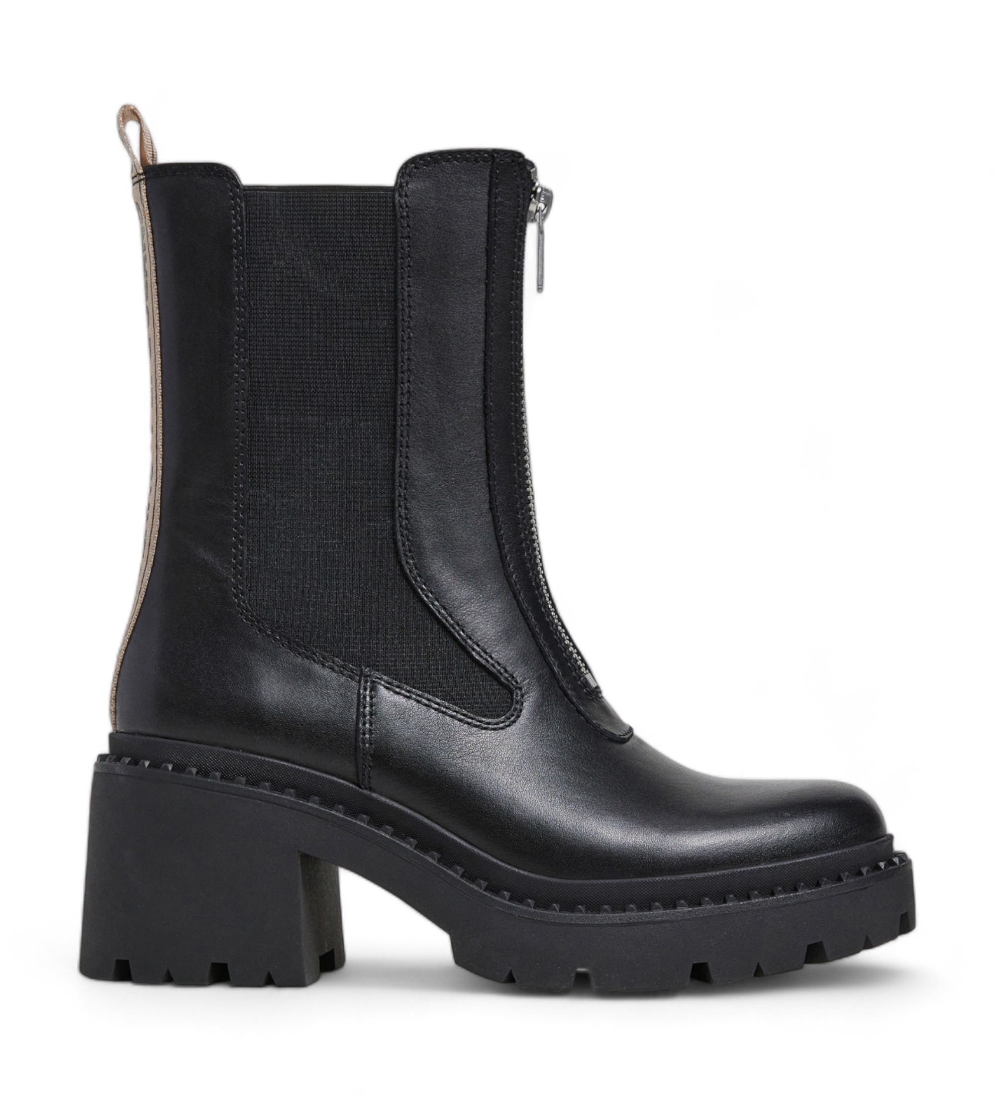 Pepe Jeans für Damen. PLS50550 Glen Desert Lederstiefel schwarz (37), 5 bis 8 cm, Reißverschluss, Lässig