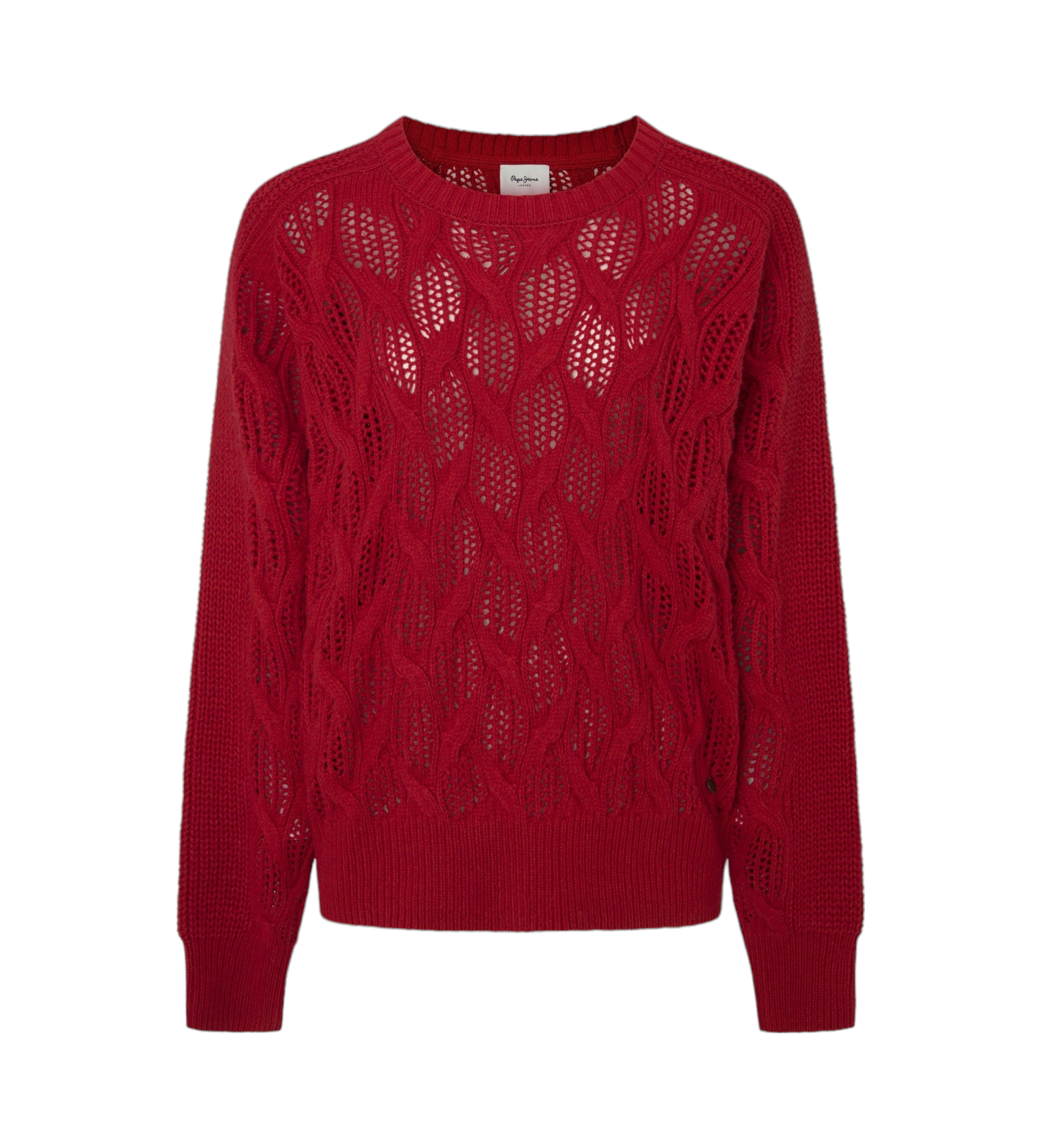 Pepe Jeans für Damen. PL702201 Hedra Crew Pullover rot (S), Lässig, Baumwolle, Nachhaltig