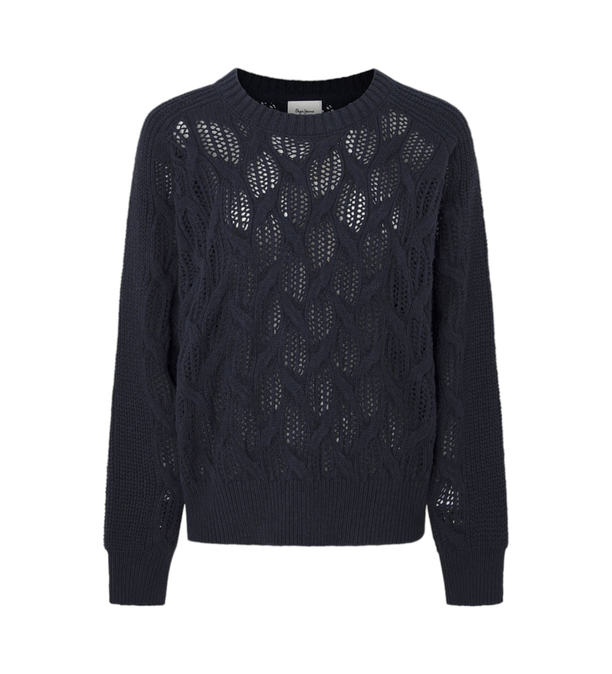 Pepe Jeans für Damen. PL702201 Hedra Crew Pullover navy (S), Lässig, Baumwolle, Nachhaltig, Marine