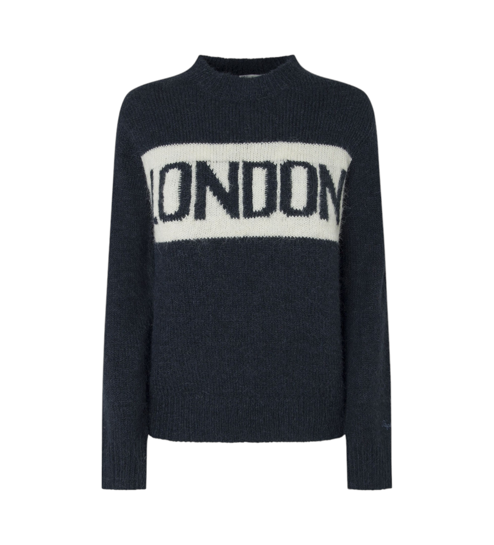 Pepe Jeans für Damen. PL702227 Hilda marineblauer Pullover (L), Lässig, Polyester