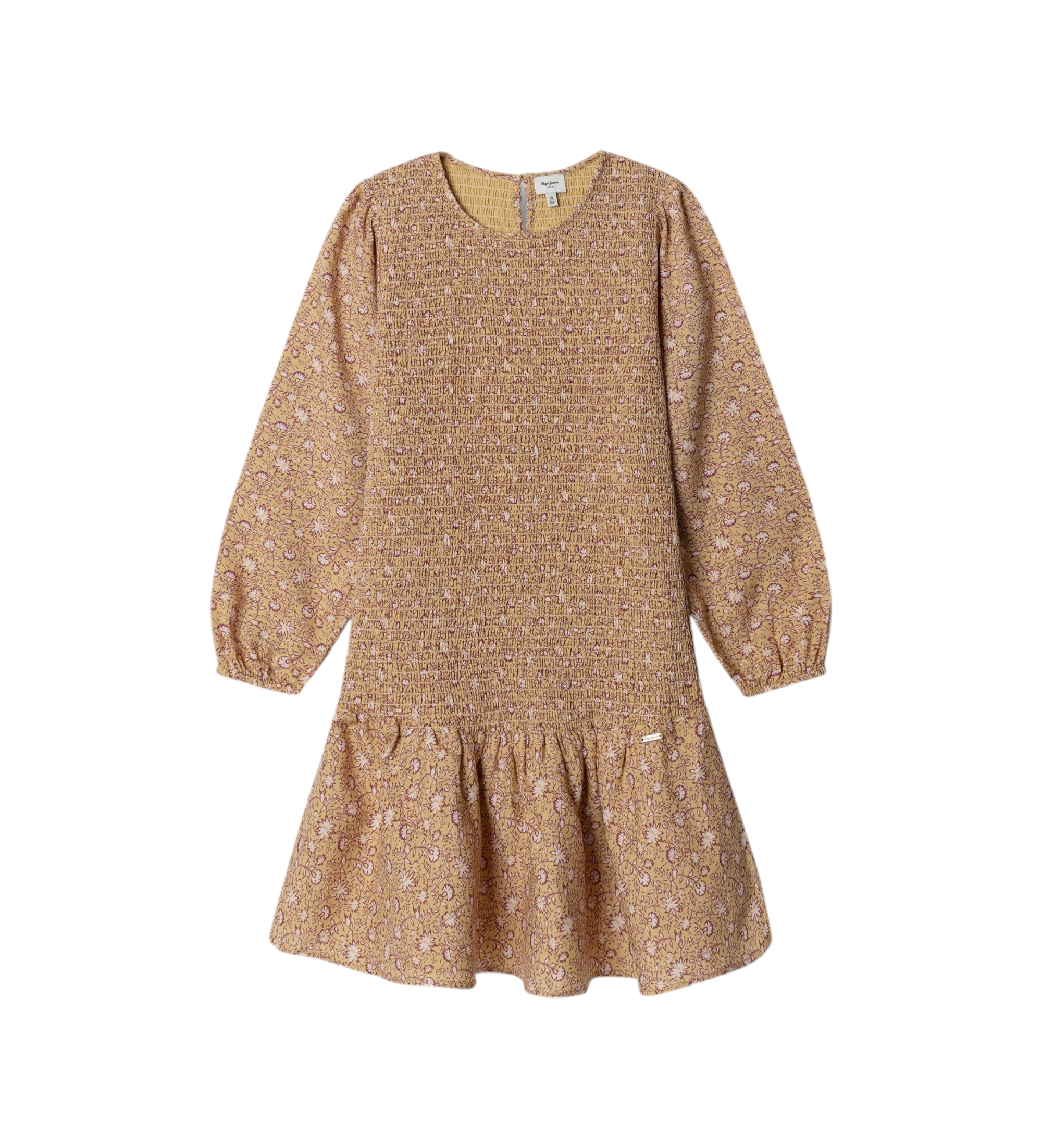 Pepe Jeans für Mädchen. PG9500016 Irella Kleid beige (16años= 176cm), Lässig, Viskose, Langarm, Kinderbekleidung