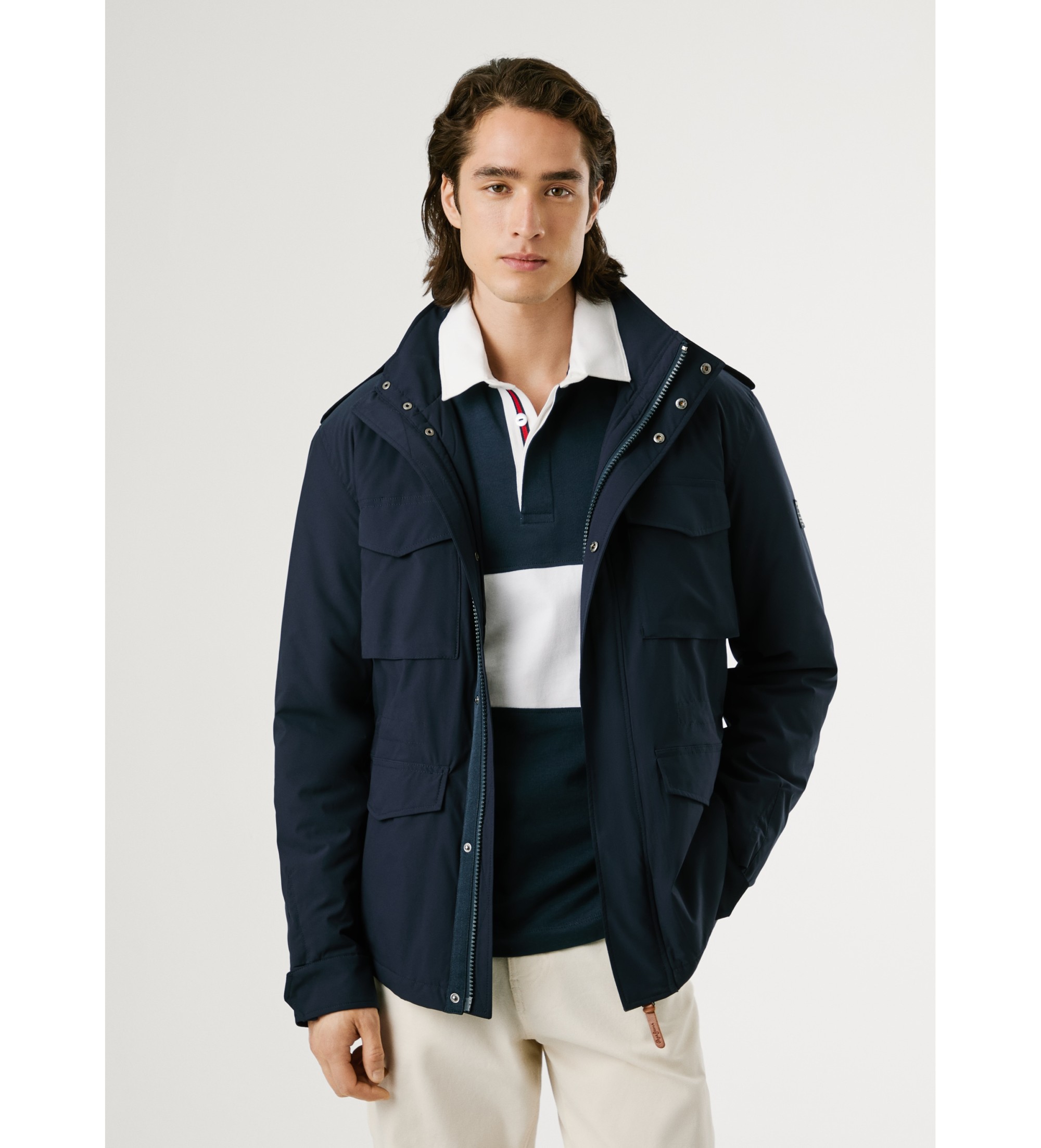 Pepe Jeans für Herren. PM4027177 Navy Jet Jacket (M), Lässig, Polyester, Marine