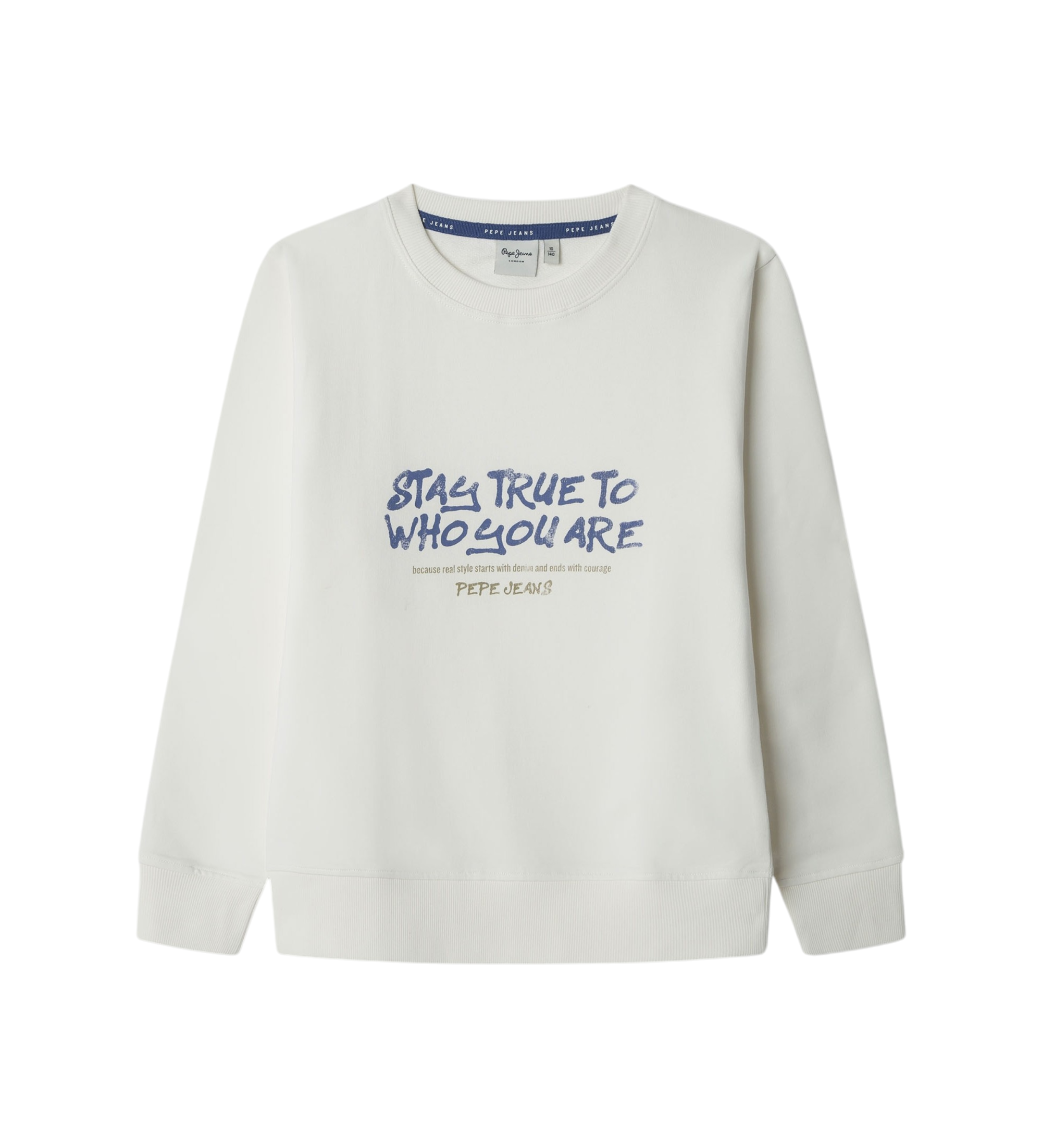 Pepe Jeans für Jungen. PB5800002 Keanon Sweatshirt weiß (8Años= 128cm), Lässig, Baumwolle, Kinderbekleidung