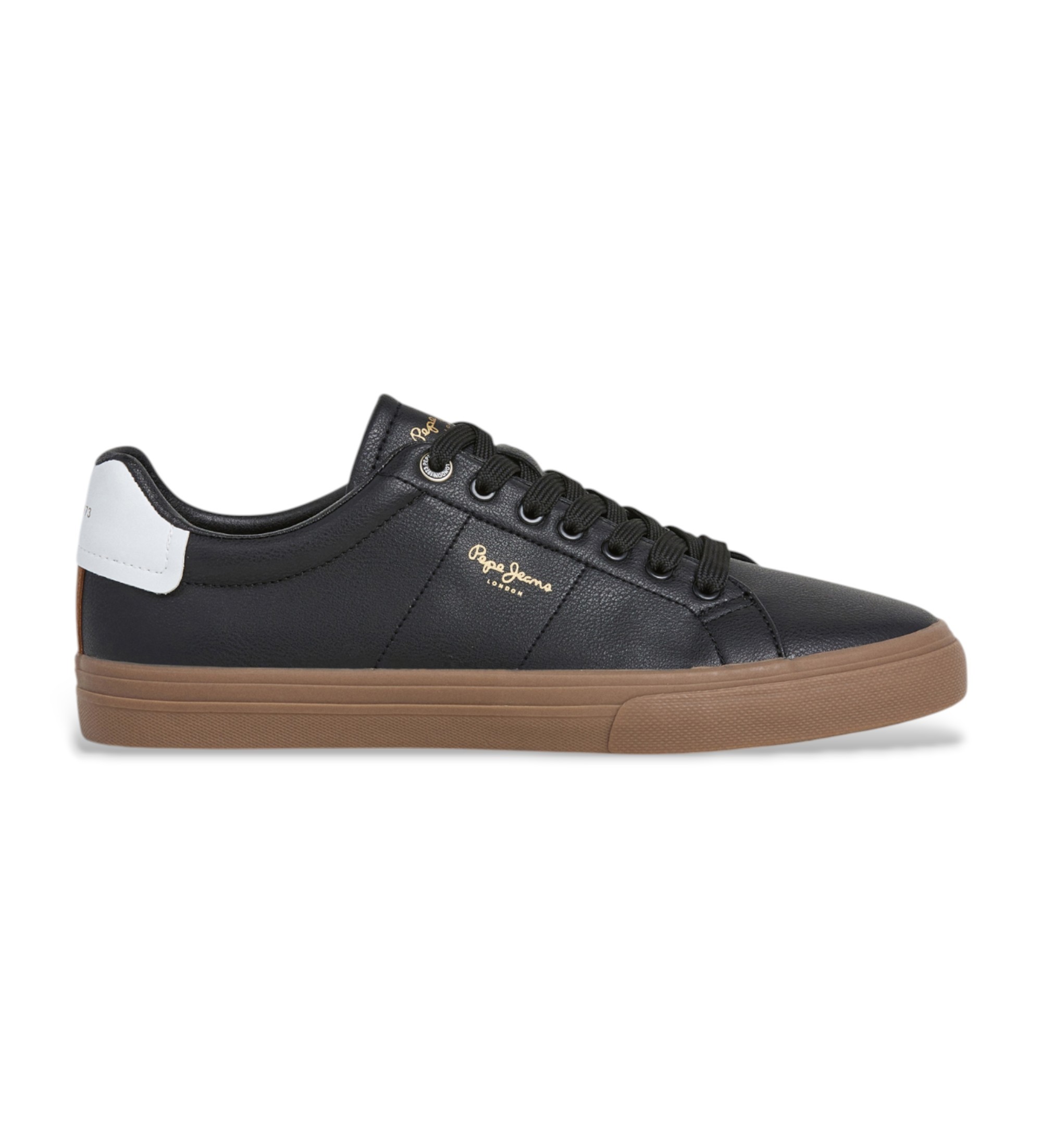 Pepe Jeans für Herren. PMS300003 Turnschuhe Kenton Base schwarz (41), Leder, Wohnung, Schnürsenkel, Lässig