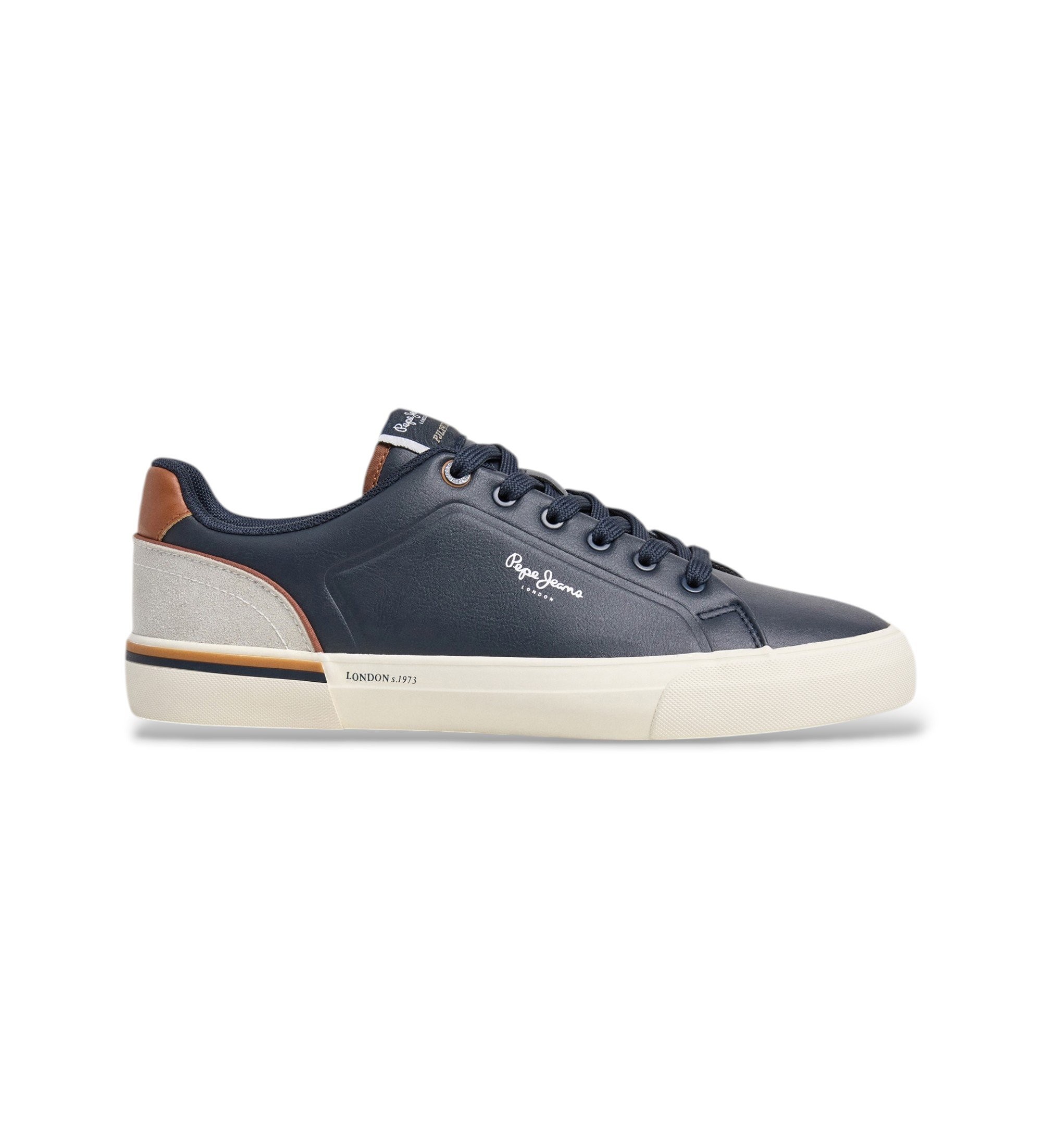 Pepe Jeans für Herren. PMS300011 Turnschuhe Kenton Campus navy (43), Wohnung, Schnürsenkel, Lässig, Marine