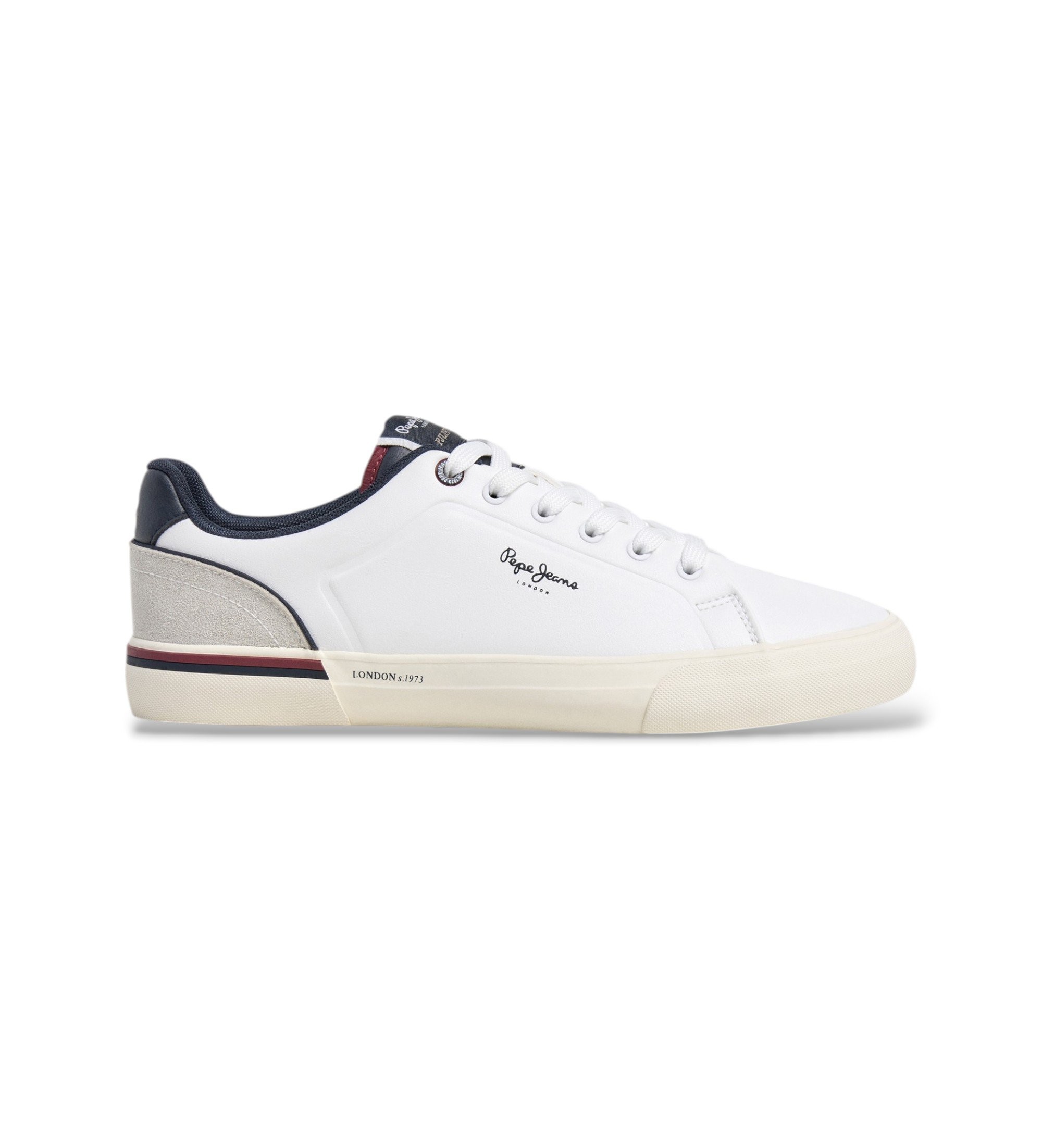 Pepe Jeans für Herren. PMS300011 Turnschuhe Kenton Campus weiß (46), Wohnung, Schnürsenkel, Lässig