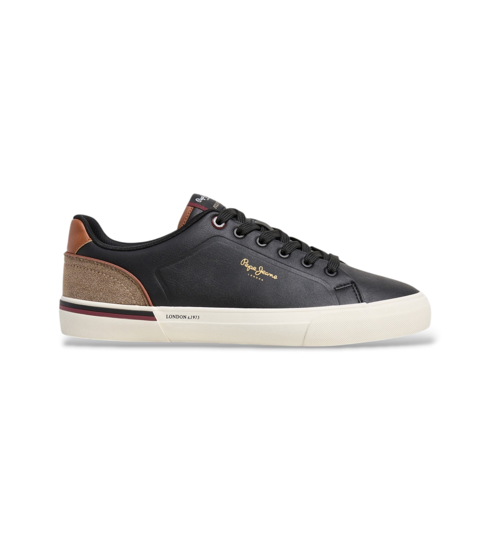 Pepe Jeans für Herren. PMS300011 Turnschuhe Kenton Campus schwarz (40), Wohnung, Schnürsenkel, Lässig