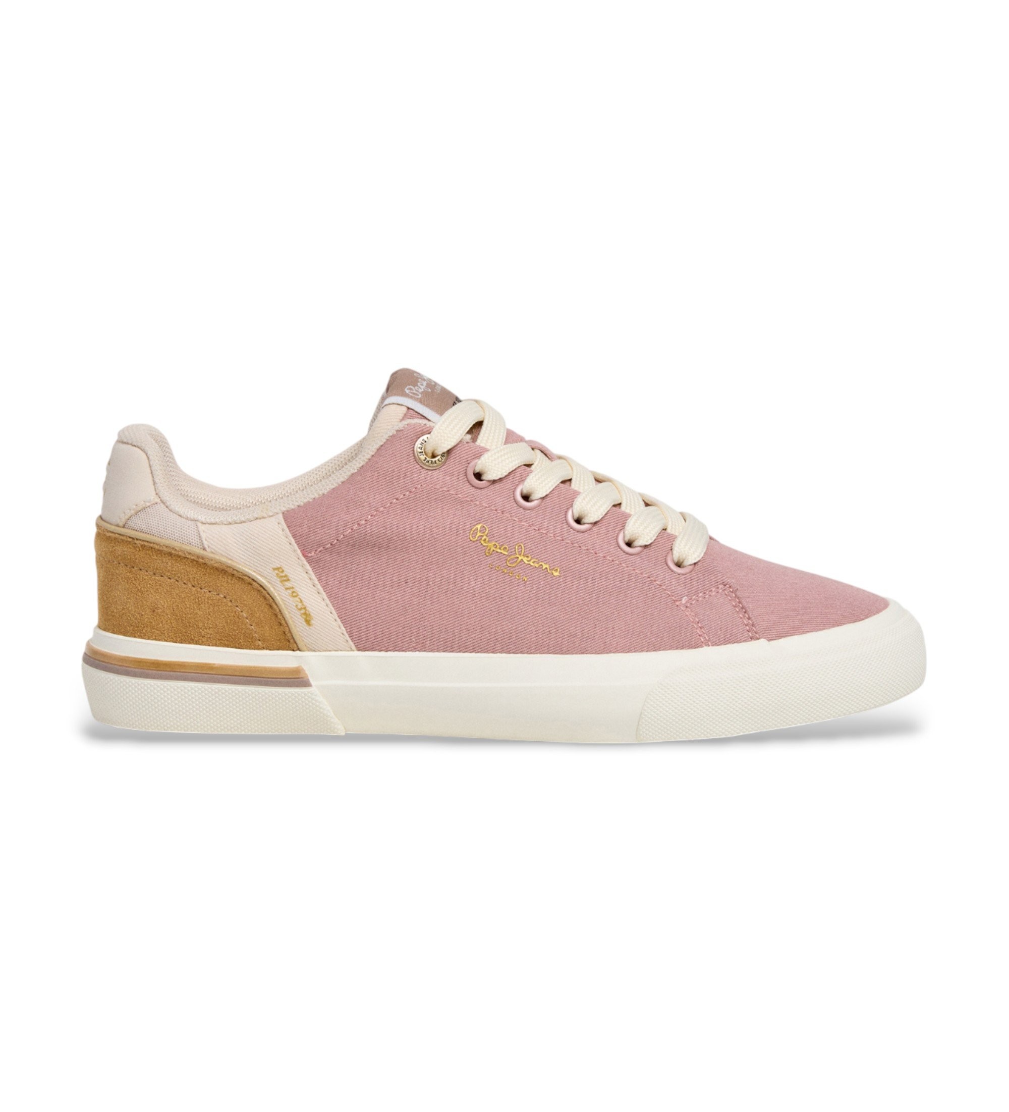 Pepe Jeans für Damen. PLS300014 Kenton Combi Sneakers rosa (39), Stoff, Wohnung, Schnürsenkel, Lässig