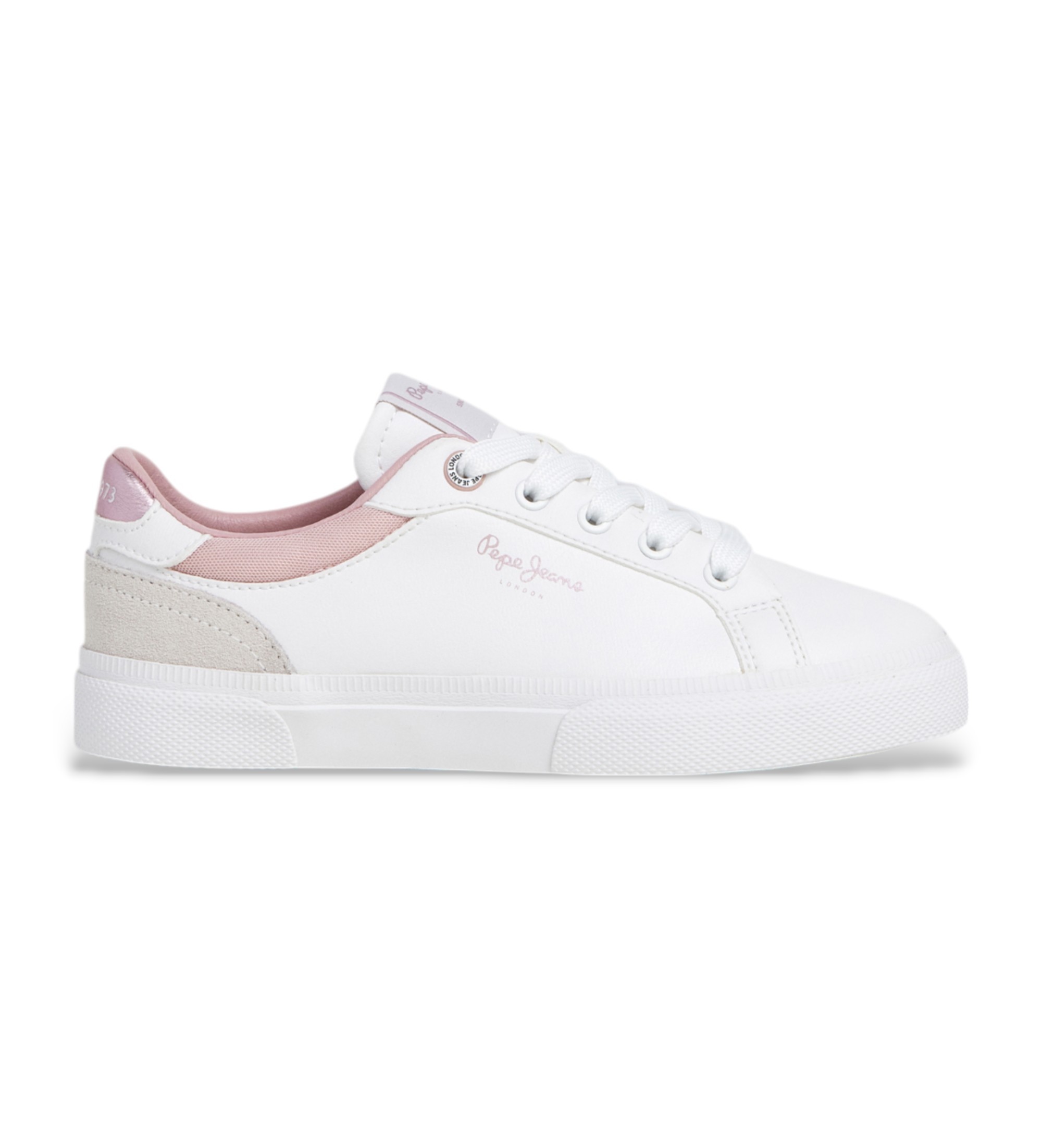 Pepe Jeans für Frauen/Mädchen. PGS30617 Kenton Court G Lederschuhe weiß (37), Wohnung, Wildleder, Schnürsenkel, Lässig, Kinderbekleidung