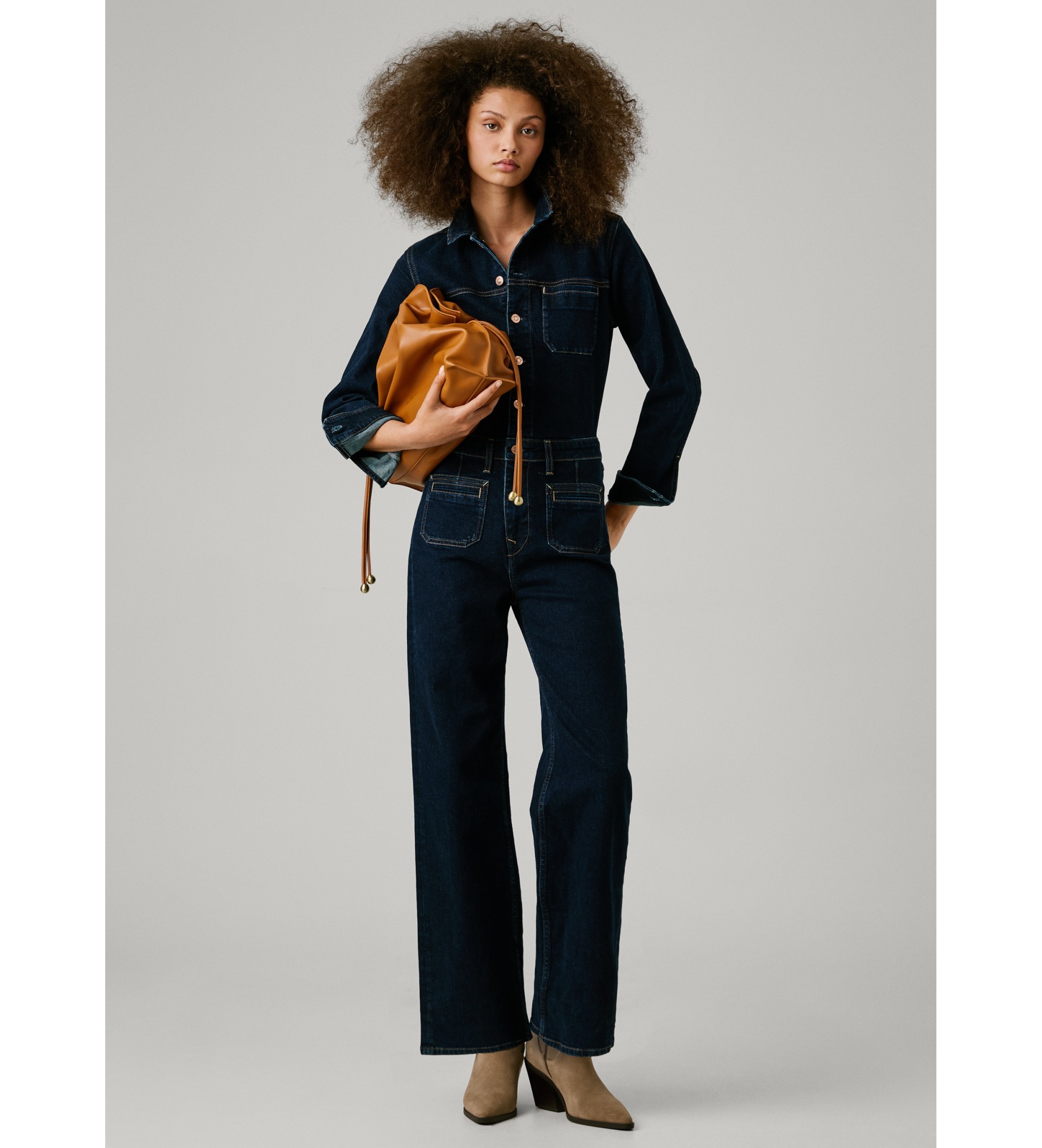Pepe Jeans für Damen. PL2300003 Kim Denim-Overall (M), Blau, Lässig, Baumwolle, Langarm