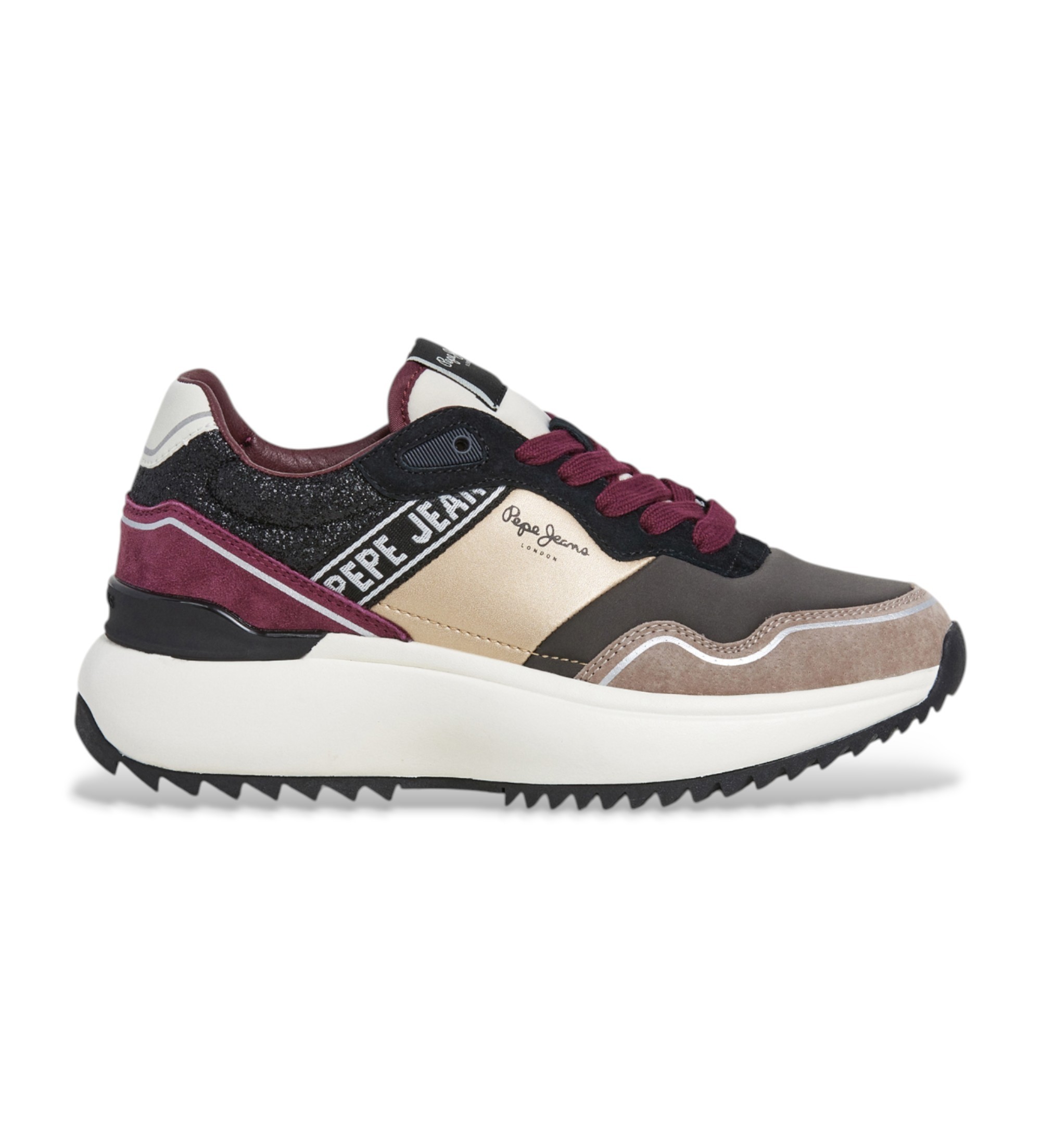 Pepe Jeans für Damen. PLS600028 Kimi City Leder Turnschuhe braun (40), 3 bis 5 cm, Schnürsenkel, Lässig