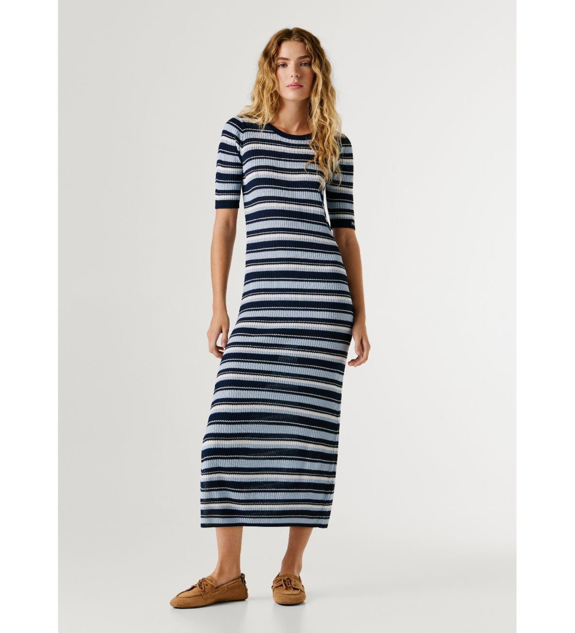 Pepe Jeans für Damen. PL9537810 Kimmi Kleid blau (S), Lässig, Viskose, Kurzarm