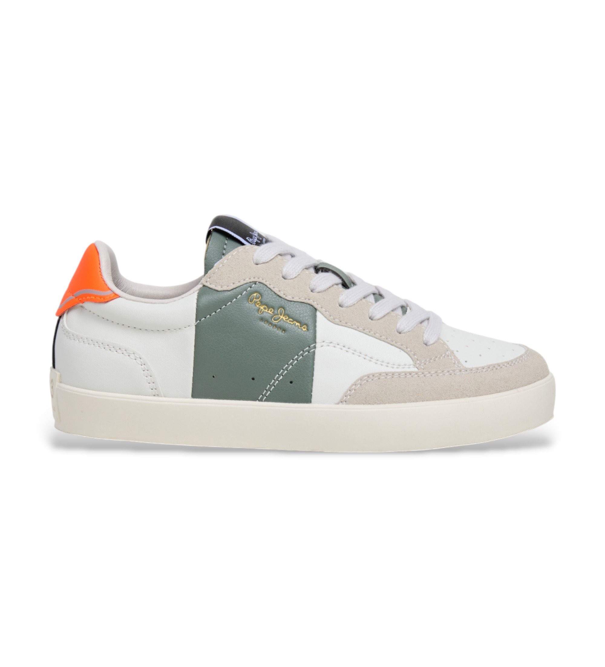 Pepe Jeans Unisex für Kinder. PBS300004 Lane Cross Schuhe weiß, grün (37), Wohnung, Schnürsenkel, Lässig, Kinderbekleidung